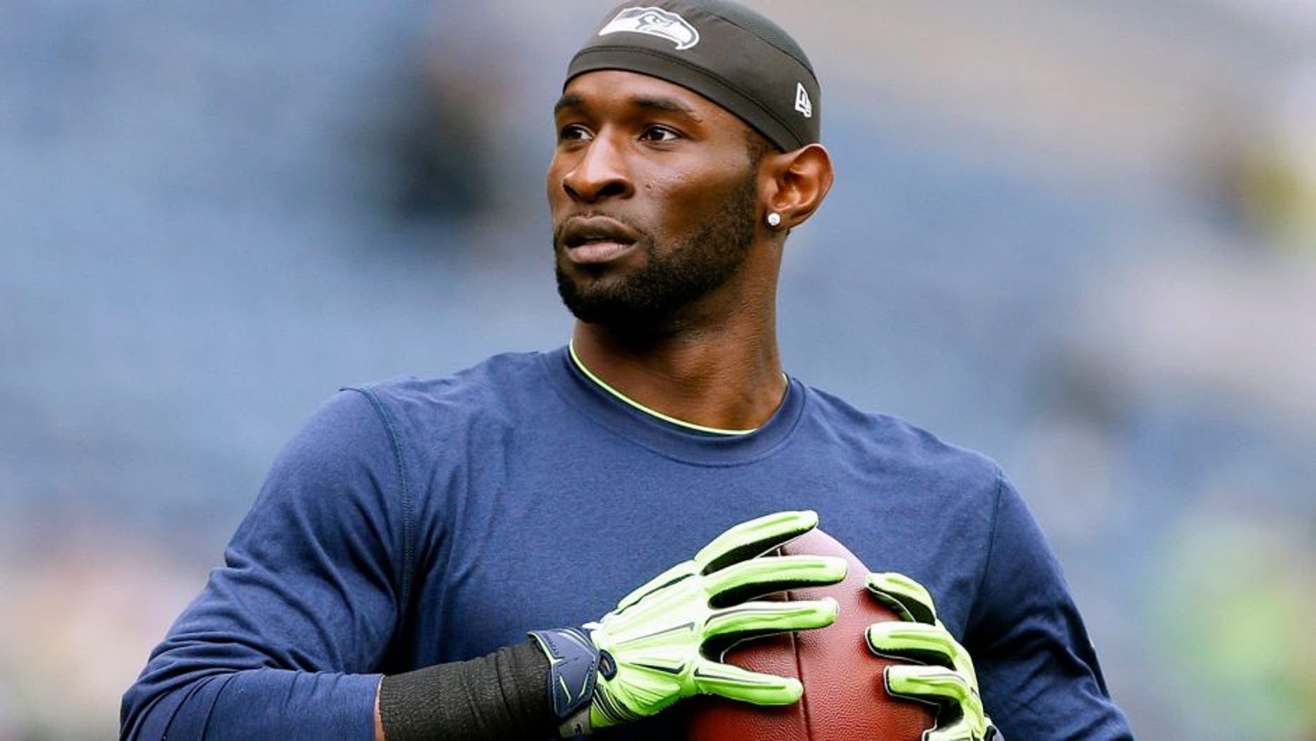 Nov 2, 2014; Seattle, WA, USA; Seattle Seahawks wide receiver Ricardo Lockette (83) participates in pre game warmups against the Oakland Raiders at CenturyLink Field. Mandatory Credit: Joe Nicholson-USA TODAY Sports