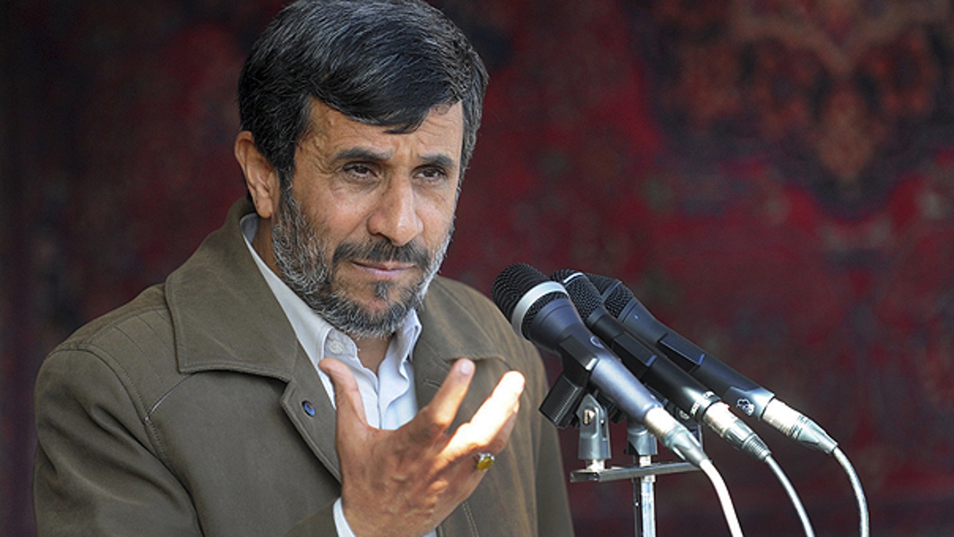 Nov. 3: Iranian President Mahmoud Ahmadinejad delivers a speech in a public gathering at the city of Bojnord, northeastern Iran.