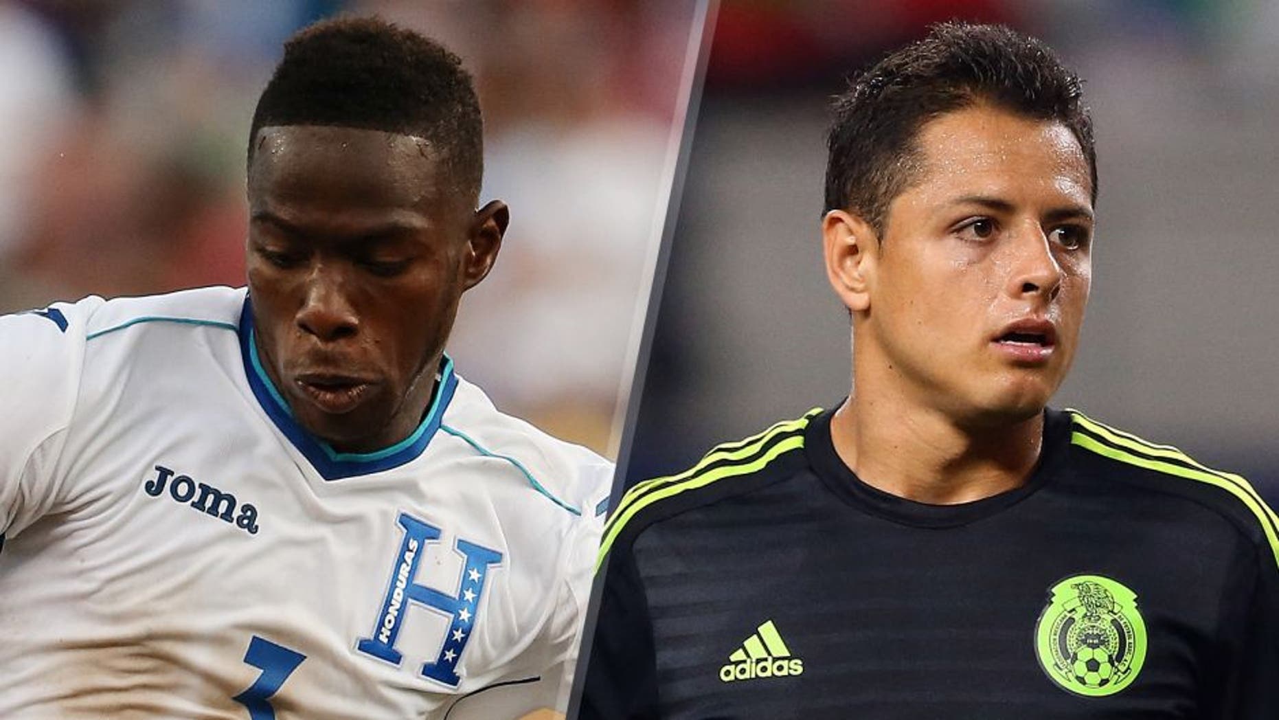 Maynor Figueroa of Honduras during the CONCACAF Gold Cup match between Honduras and Panama at Gillette Stadium on July 10, 2015 in Foxboro, Massachusetts. (Photo by Matthew Ashton - AMA/Getty Images) Javier Hernandez #14 of Mexico against Argentina during a international friendly at AT&T Stadium on September 8, 2015 in Arlington, Texas. (Photo by Ronald Martinez/Getty Images)