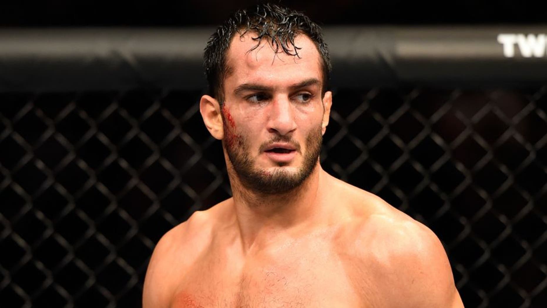 MANCHESTER, ENGLAND - OCTOBER 08: Gegard Mousasi of The Netherlands celebrates his victory over Vitor Belfort of Brazil in their middleweight bout during the UFC 204 Fight Night at the Manchester Evening News Arena on October 8, 2016 in Manchester, England. (Photo by Josh Hedges/Zuffa LLC/Zuffa LLC via Getty Images)