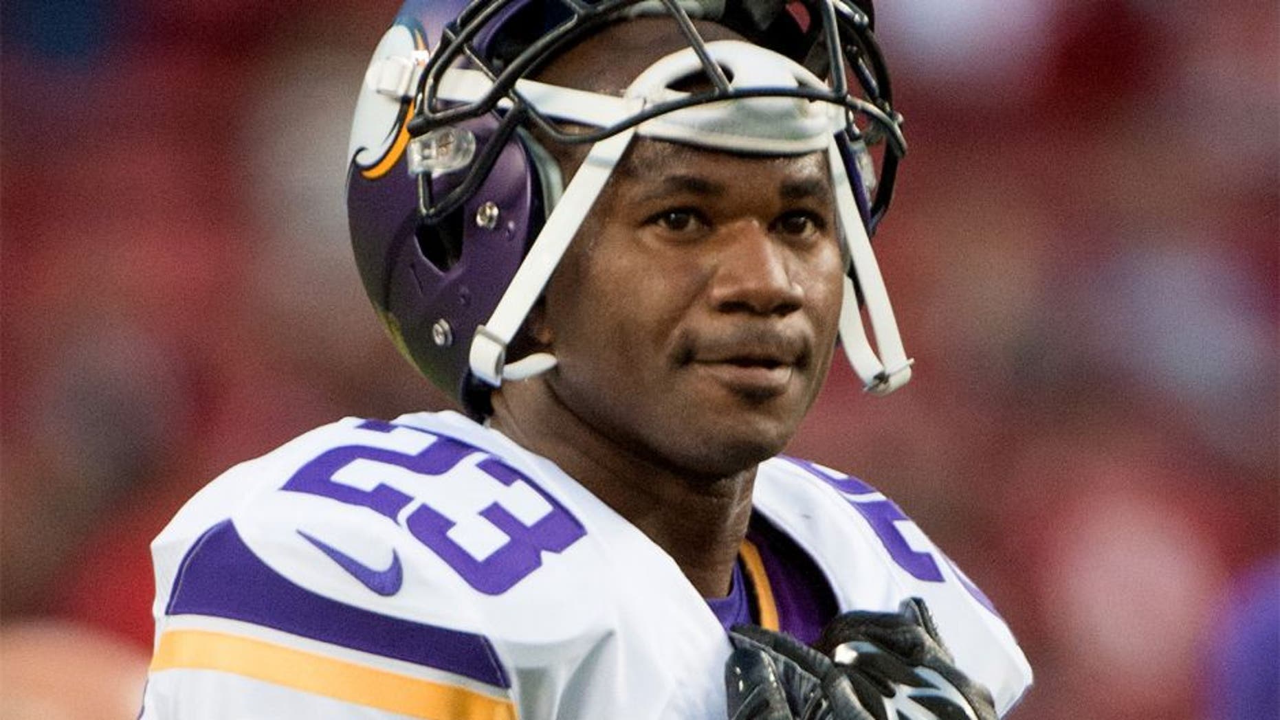 September 14, 2015; Santa Clara, CA, USA; Minnesota Vikings defensive back Terence Newman (23) before the game against the San Francisco 49ers at Levi's Stadium. The 49ers defeated the Vikings 20-3. Mandatory Credit: Kyle Terada-USA TODAY Sports
