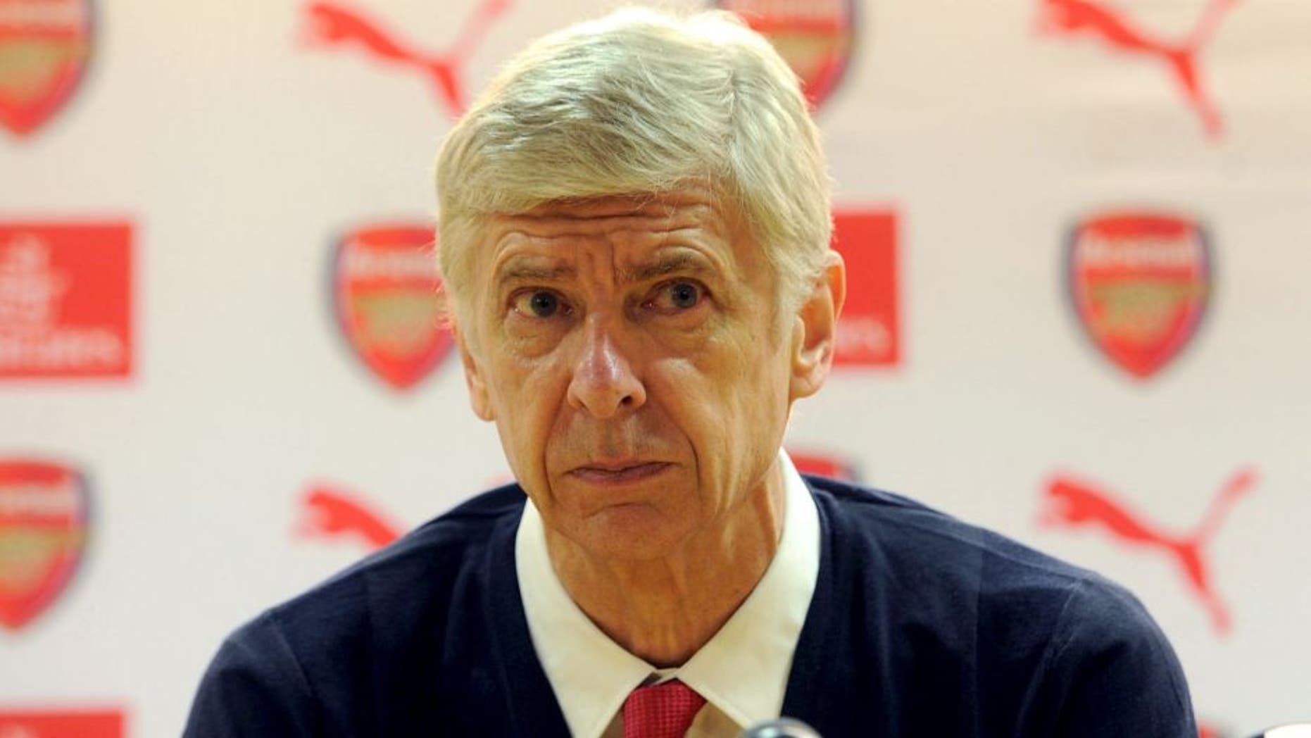 LONDON, ENGLAND - OCTOBER 15: Arsenal Manager Arsene Wenger speaks during a press conference at Emirates Stadium on October 15, 2015 in London, England. (Photo by David Price/Arsenal FC via Getty Images)