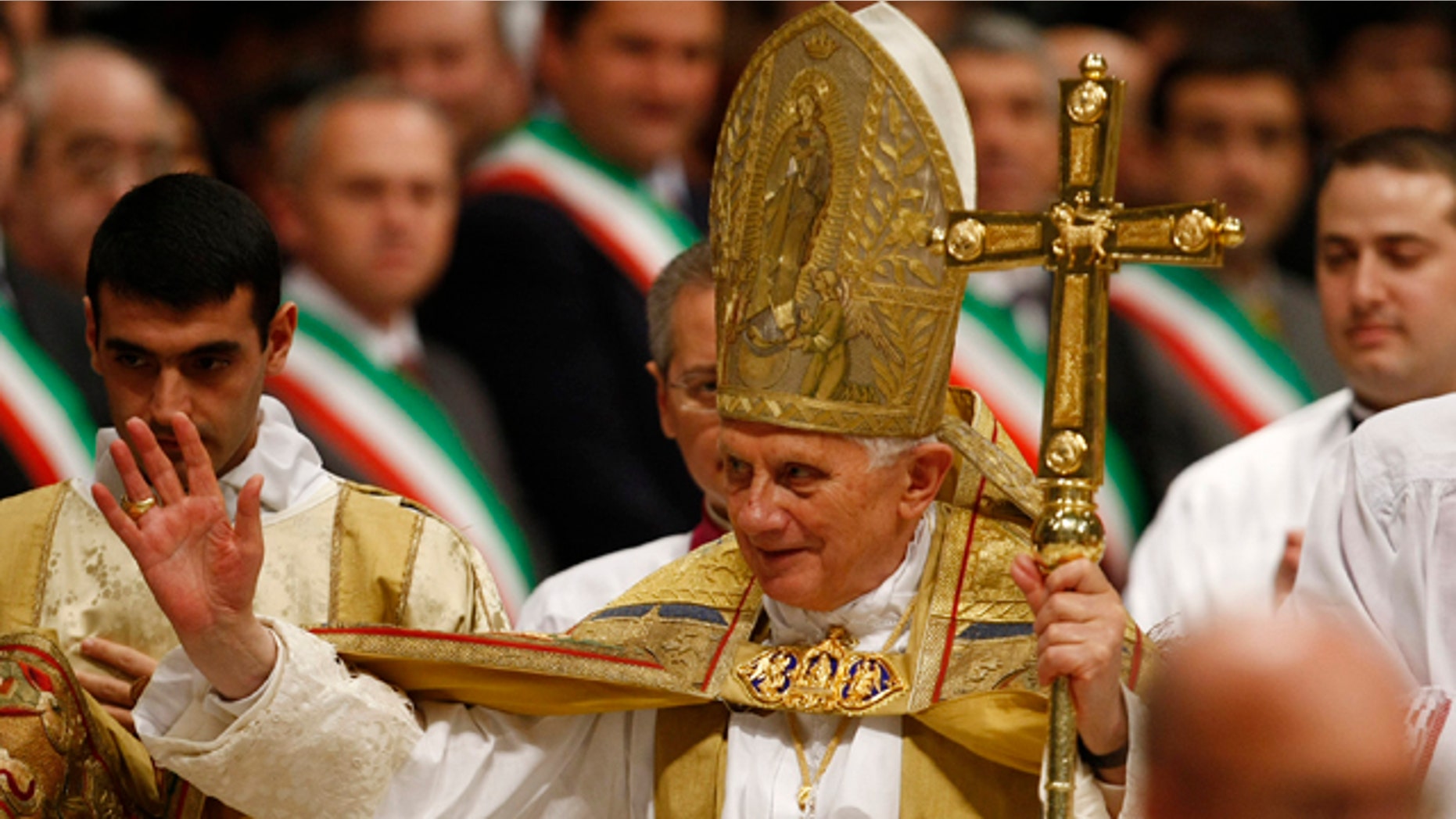 Nov. 20: Pope Benedict XVI blesses the faithful during a consistory inside St. Peter's Basilica, at the Vatican.