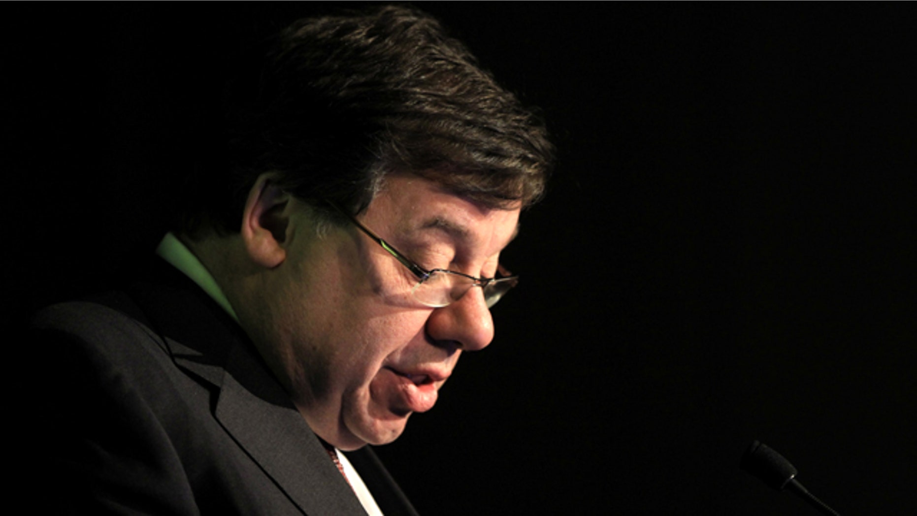 Nov. 18: Irish Prime Minister Brian Cowen pauses as he speaks to delegates at the IBM Smartcamp Global Finals in Dublin, Ireland.