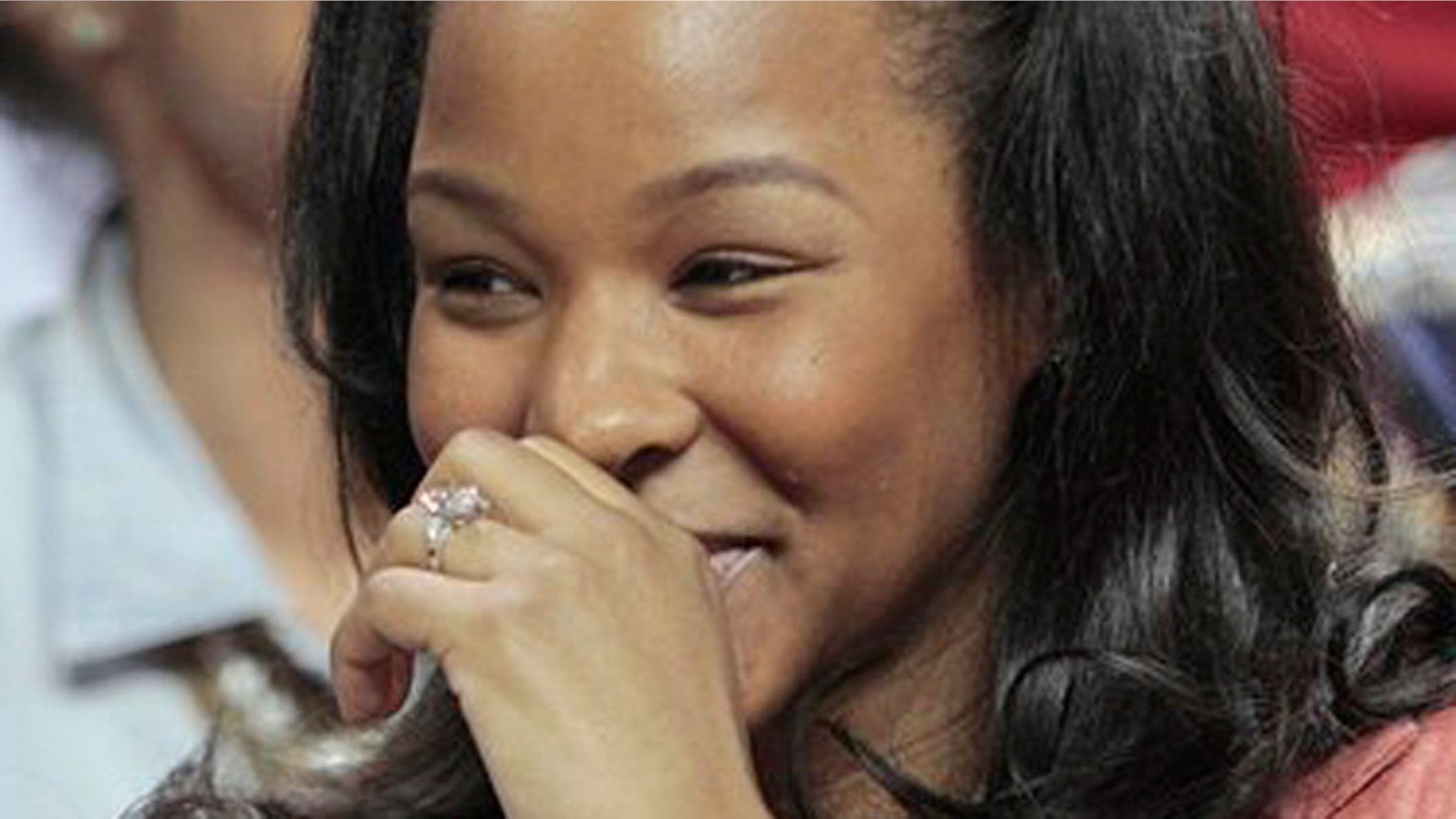 January 1, 2012: Savannah Brinson shows off her engagement ring from Miami Heat's LeBron James, her fiance, after an NBA basketball game between the Miami Heat and Charlotte Bobcats in Miami.