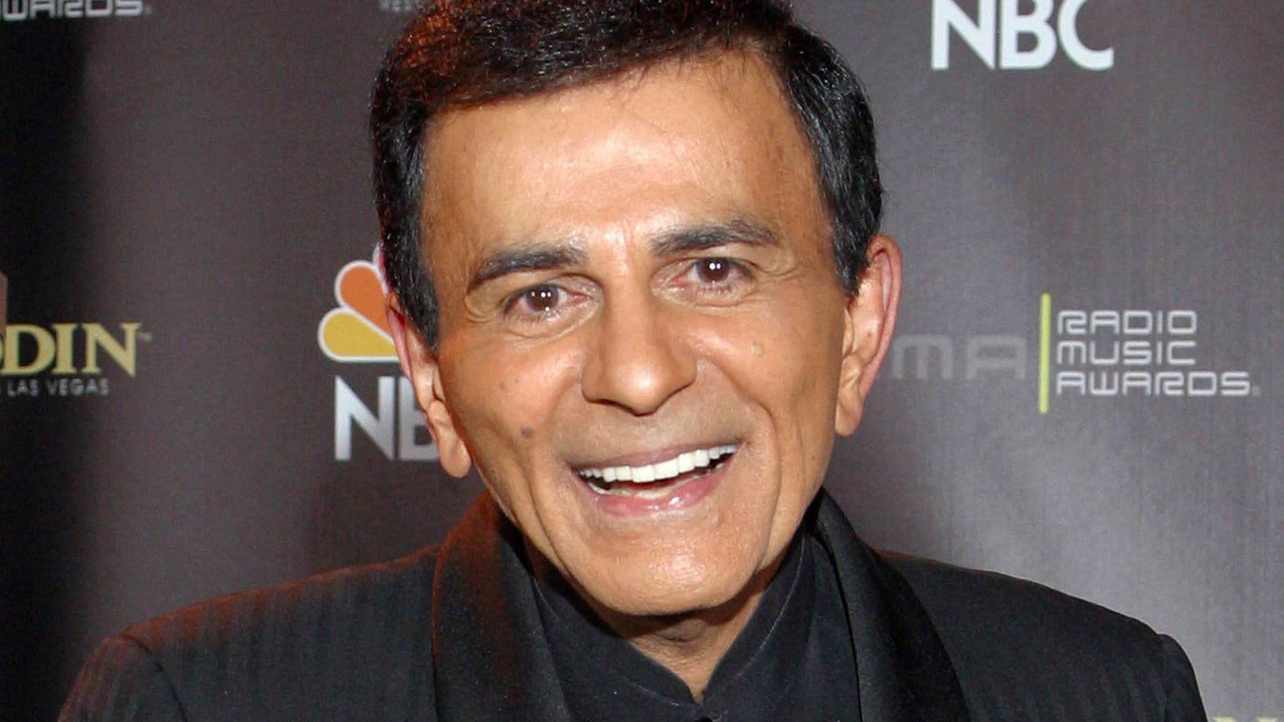 FILE - In this Oct. 27, 2003, file photo, Casey Kasem poses for photographers after receiving the Radio Icon award during The 2003 Radio Music Awards at the Aladdin Resort and Casino in Las Vegas.