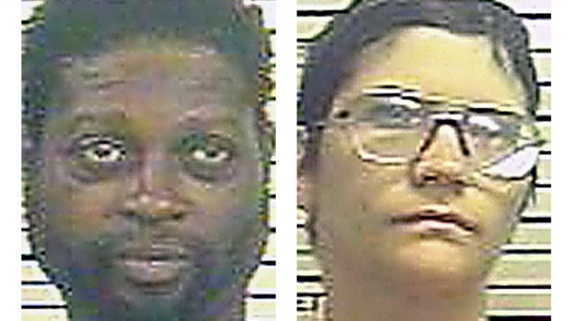 This undated two file photo combo provided by York County Prison via the York Dispatch shows Sinhue A. Johnson, left, and Louann E. Bowers.