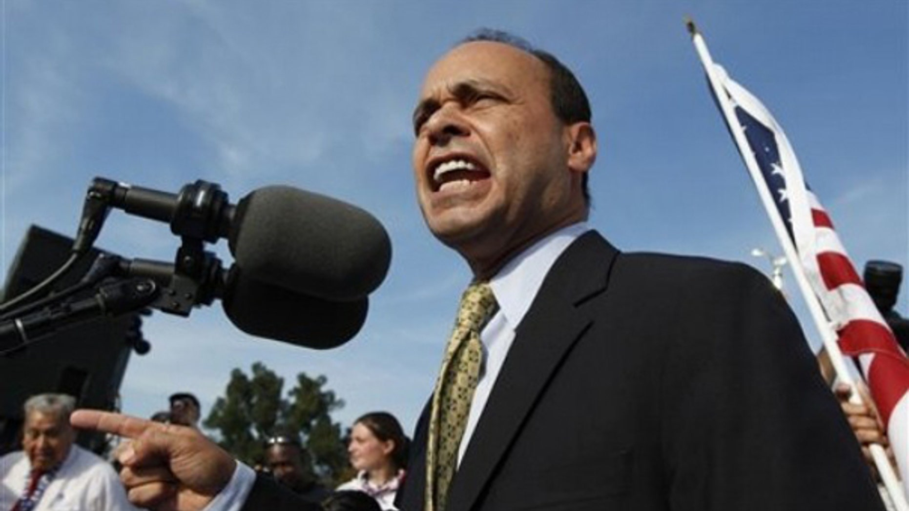 Rep. Luis Gutierrez speaks at a rally for immigration reform in Washington Oct. 13, 2009. (AP Photo)