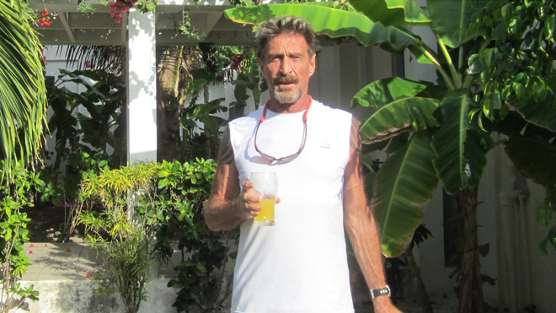 John McAfee, the founder of the antivirus company that still bears his name, seen in his hacienda in Belize.