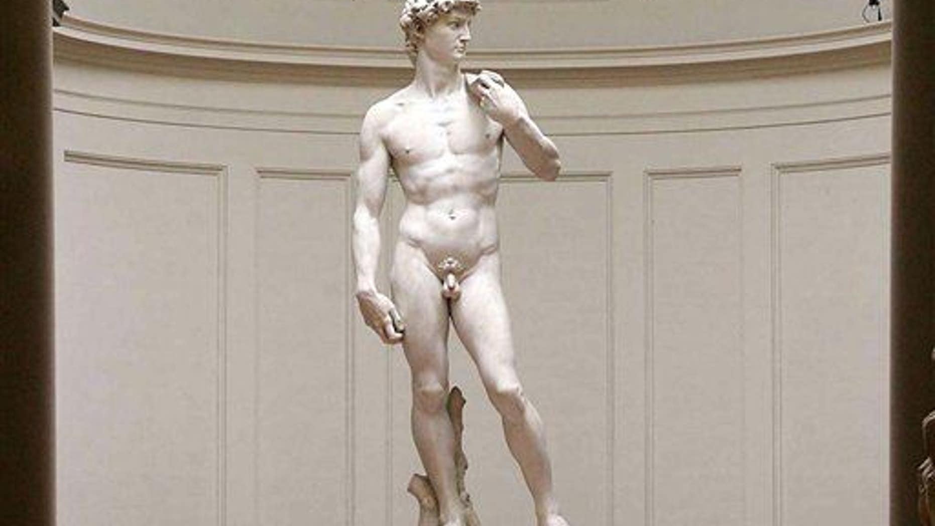 Michelangelo's marble statue of "David", is seen in Florence's Galleria dell' Accademia in this Monday, May 24, 2004 file photo.