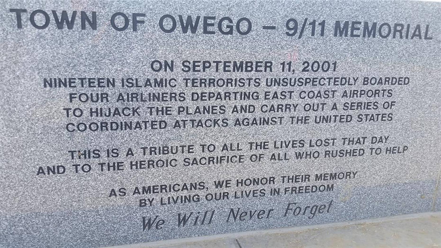 A photograph of the new memorial.