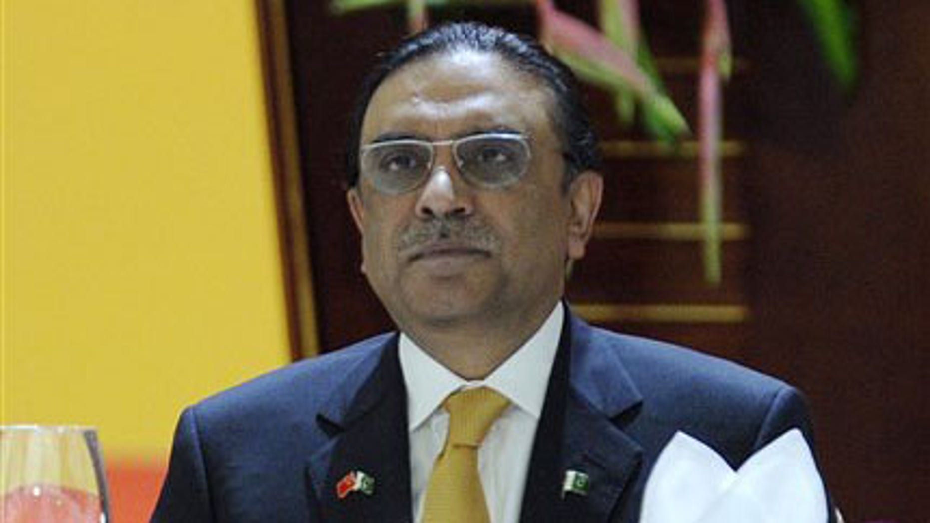 November 29, 2010: Pakistani President Asif Ali Zardari at a banquet in Guangzhou, China.