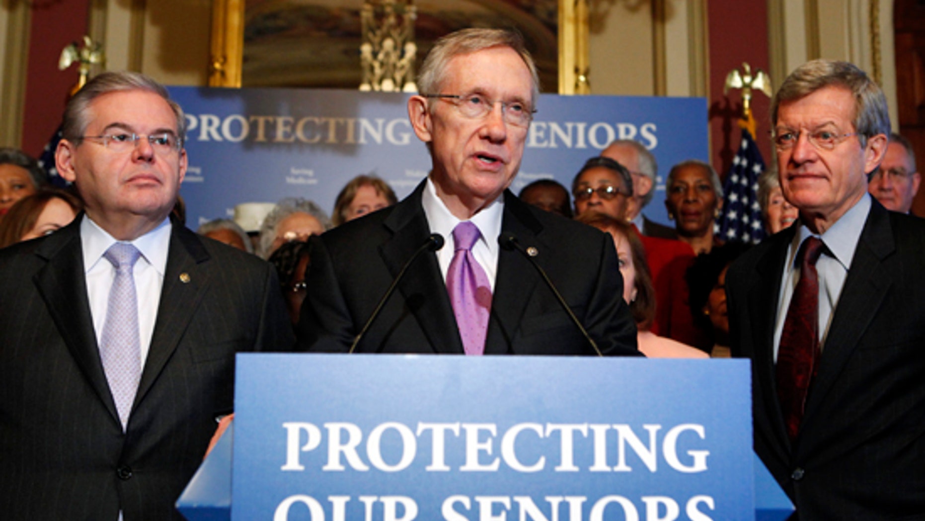 Mar. 24: Senate Majority Leader Harry Reid and other Democrats speak at a health care news conference on Capitol Hill.