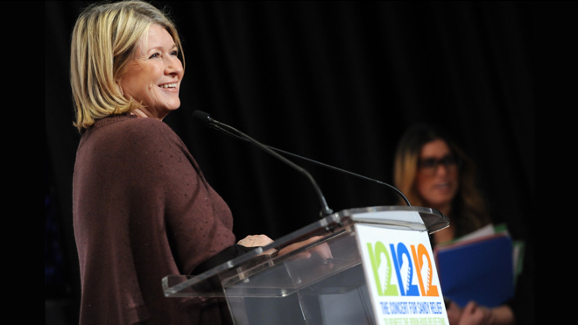 Dec. 12, 2012: Martha Stewart appears backstage at "12-12-12" The Concert for Sandy Relief in New York.
