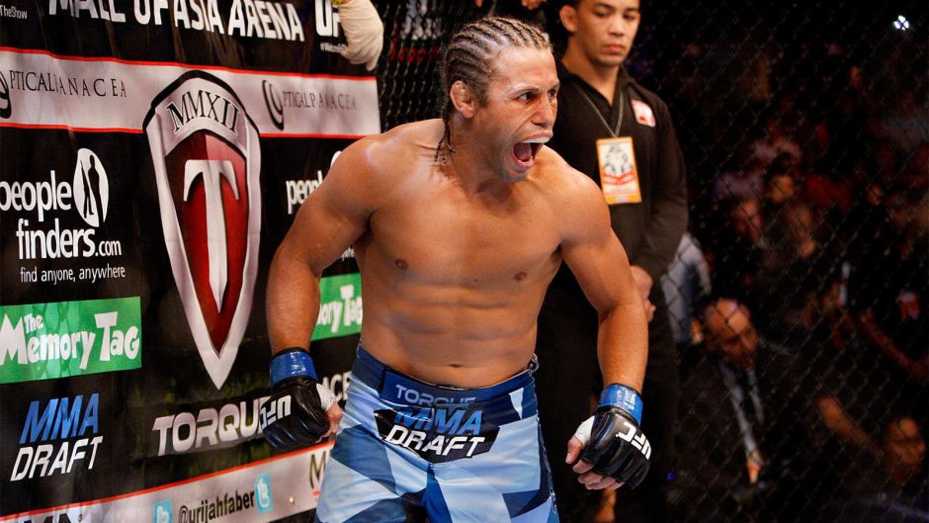 MANILA, PHILIPPINES - MAY 16: Uriah Faber of the United States before his featherweight fight during the UFC Fight Night event at the Mall of Asia Arena on May 16, 2015 in Manila, Philippines. (Photo by Mitch Viquez/Zuffa LLC/Zuffa LLC via Getty Images)