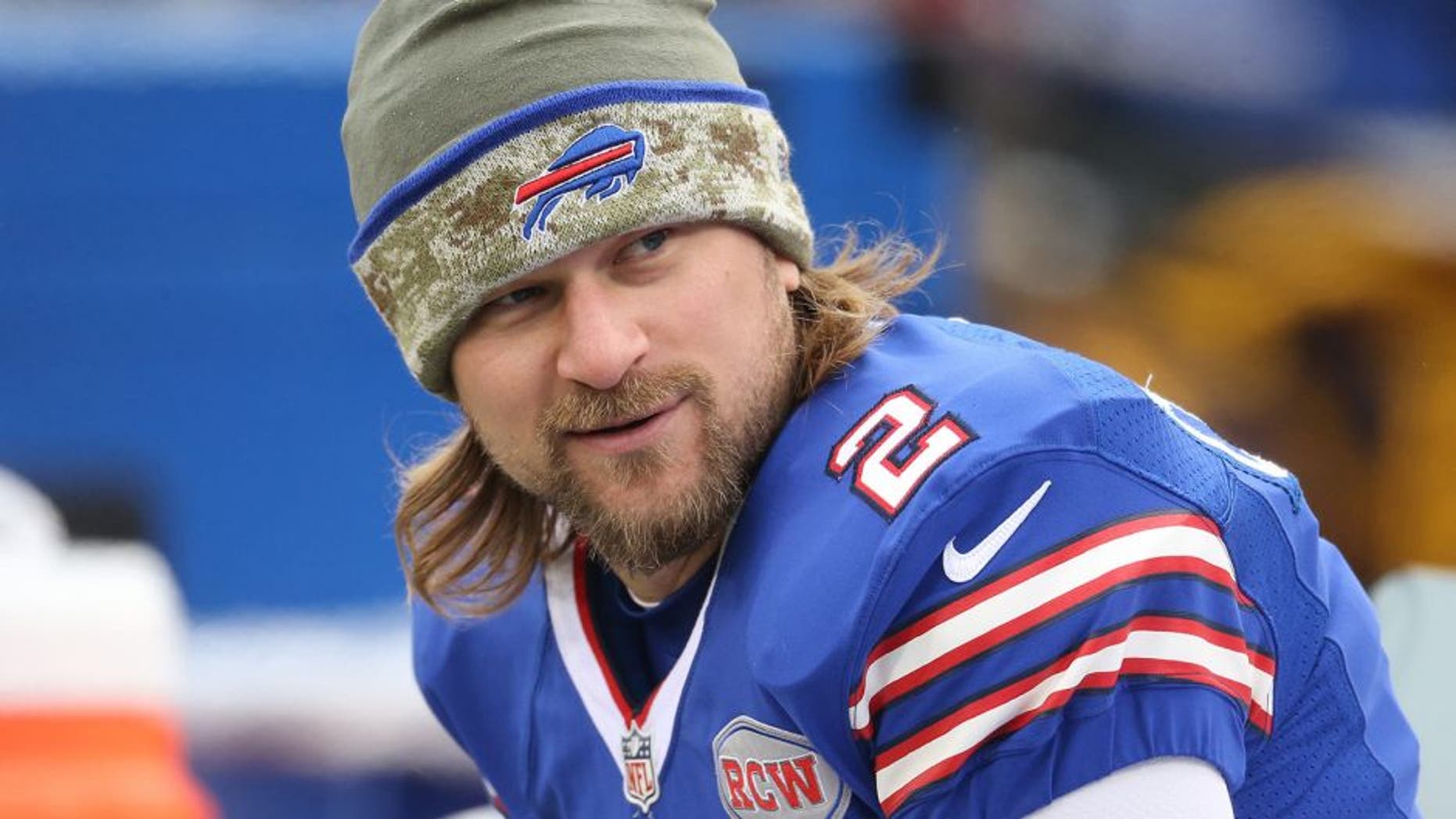 ORCHARD PARK, NY - NOVEMBER 9: Dan Carpenter #2 of the Buffalo Bills before the start of NFL game action against the Kansas City Chiefs at Ralph Wilson Stadium on November 9, 2014 in Orchard Park, New York. (Photo by Tom Szczerbowski/Getty Images)