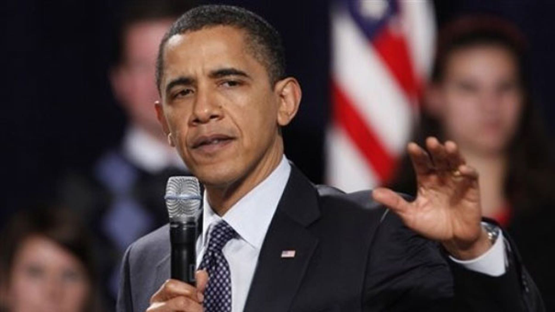 Dec. 4: President Obama gestures while making remarks at Lehigh Carbon Community College in Schnecksville, Pa. (AP).