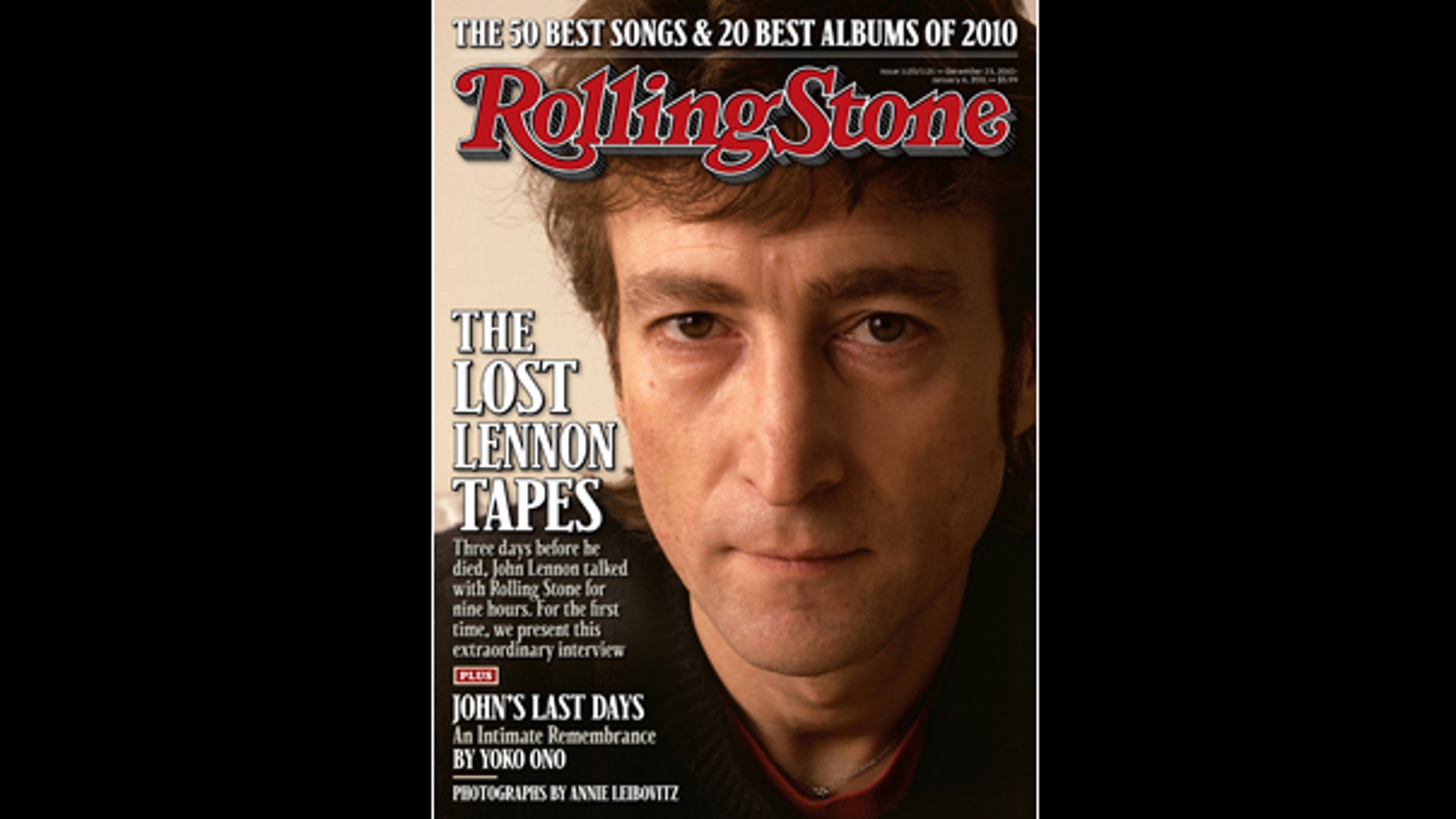 Former Beatle John Lennon is shown on the cover of the Dec. 23, 2010 issue of ‘Rolling Stone.’
