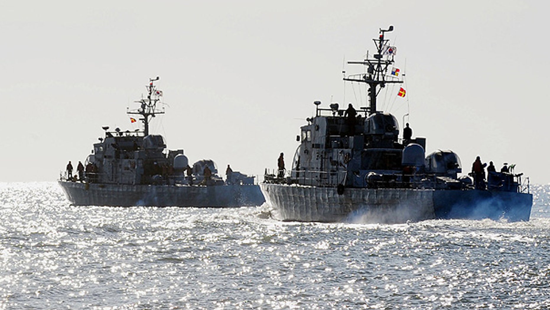 Dec. 7: South Korean Navy ships sail near Yeonpyeong Island.