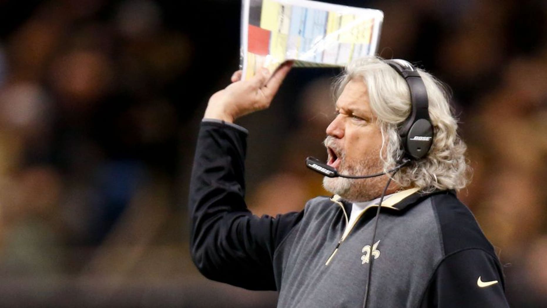 Dec 7, 2014; New Orleans, LA, USA; New Orleans Saints defensive coordinator Rob Ryan during the first half of a game against the Carolina Panthers at the Mercedes-Benz Superdome. Mandatory Credit: Derick E. Hingle-USA TODAY Sports