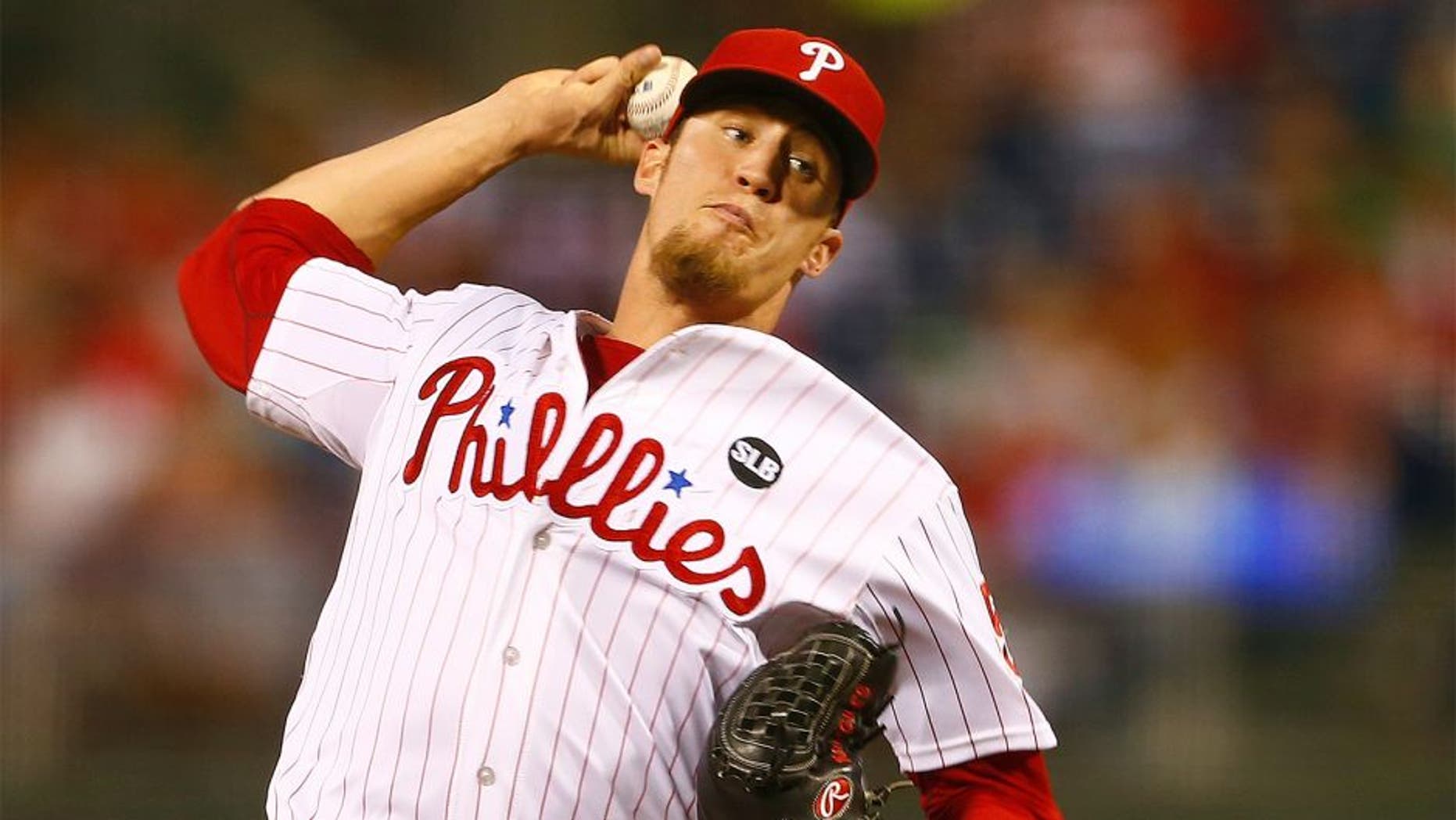 PHILADELPHIA, PA - AUGUST 29: Closer Ken Giles #53 of the Philadelphia Phillies delivers a pitch against the San Diego Padres during the ninth inning of a MLB game at Citizens Bank Park on August 29, 2015 in Philadelphia, Pennsylvania. The Phillies defeated the Padres 4-3. (Photo by Rich Schultz/Getty Images)