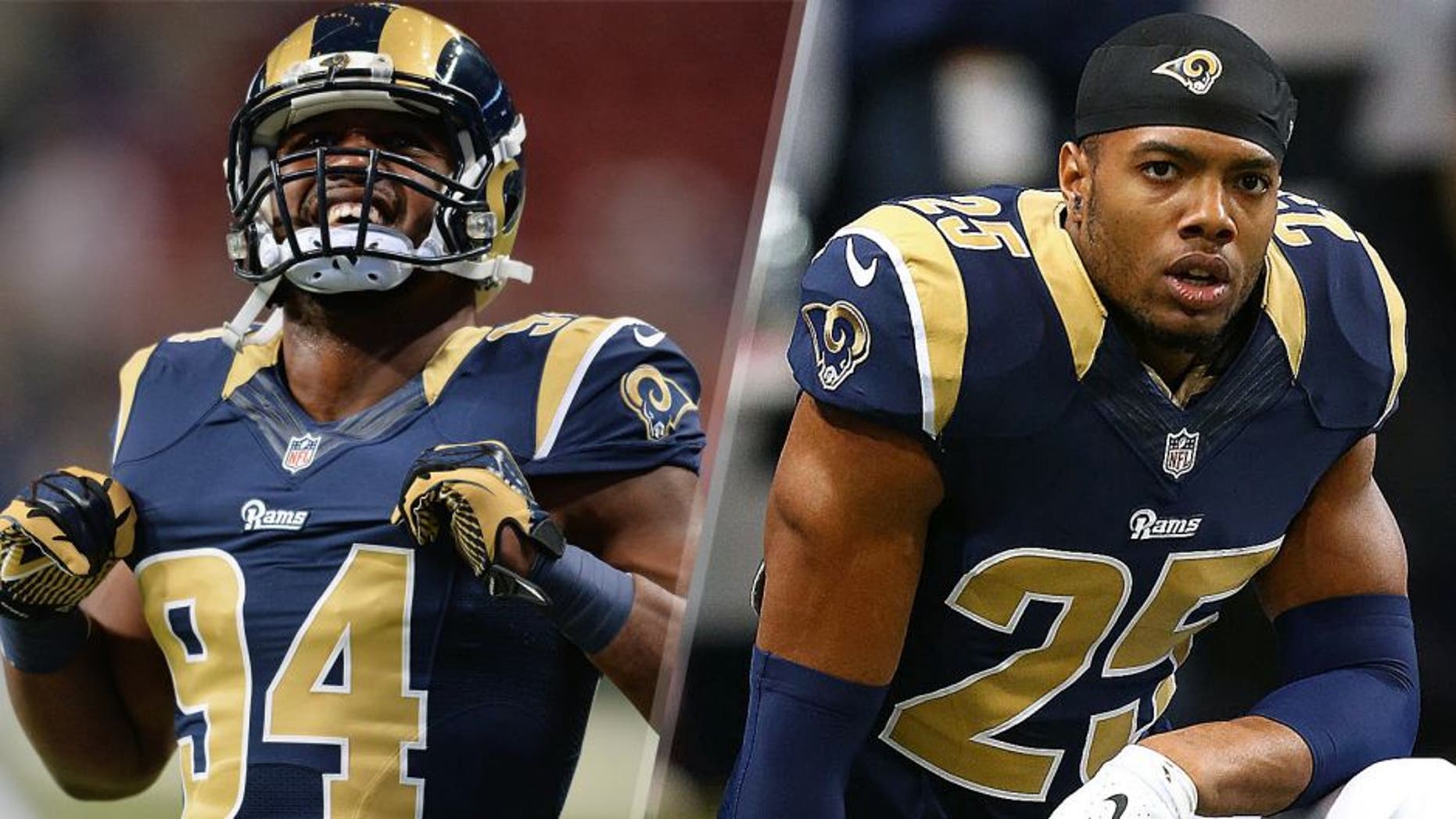 ST. LOUIS, MO - DECEMBER 11: Robert Quinn #94 of the St. Louis Rams warms up before a game against the Arizona Cardinals at the Edward Jones Dome on December 11, 2014 in St. Louis, Missouri. (Photo by Michael Thomas/Getty Images) ST. LOUIS, MO - NOVEMBER 30: T.J. McDonald #25 of the St. Louis Rams looks on during pre-game warm-ups prior to playing against the Oakland Raiders at the Edward Jones Dome on November 30, 2014 in St. Louis, Missouri. (Photo by Dilip Vishwanat/Getty Images)