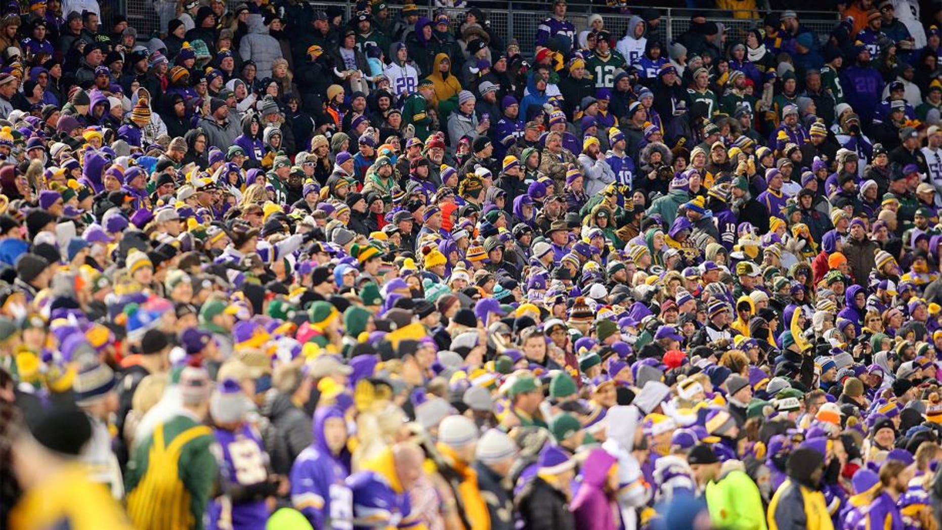 MINNEAPOLIS, MN - NOVEMBER 22: Fans in the stands watch the Minnesota Vikings against the Green Bay Packers in the second quarter on November 22, 2015 at TCF Bank Stadium in Minneapolis, Minnesota. (Photo by Adam Bettcher/Getty Images)