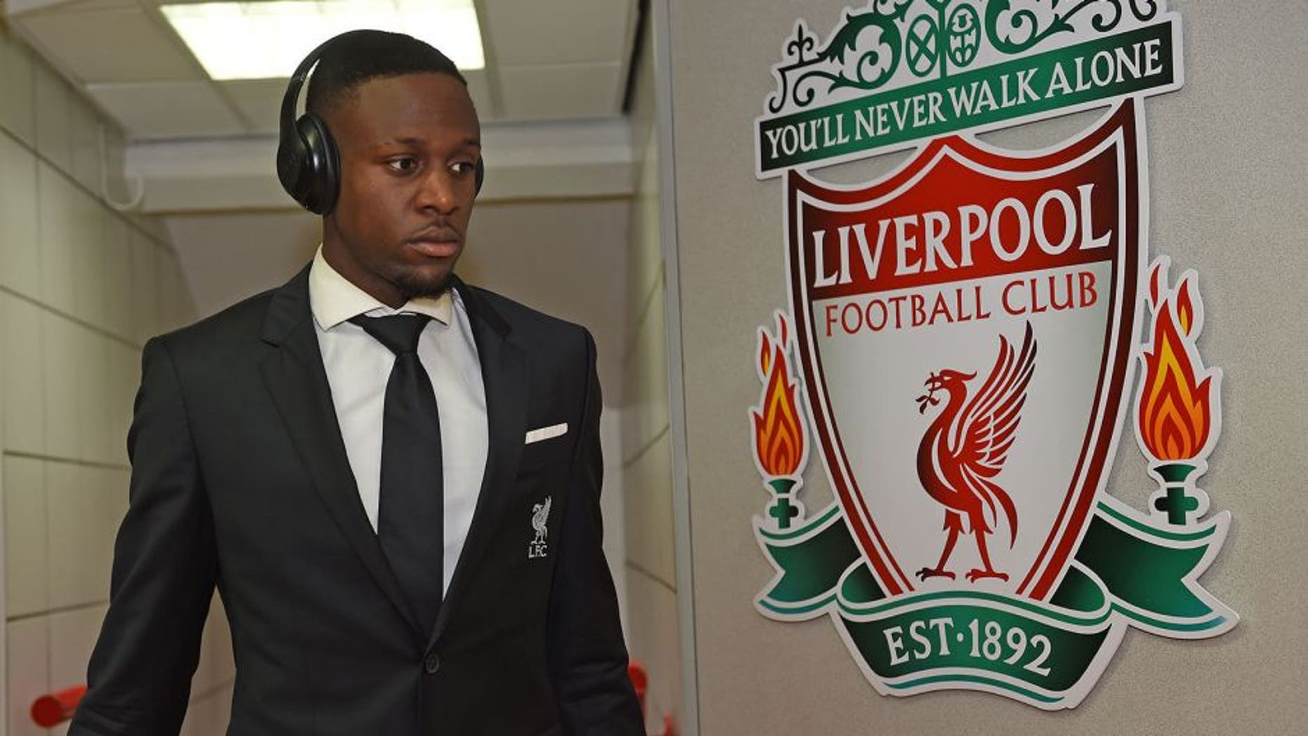 LIVERPOOL, ENGLAND - NOVEMBER 08: (THE SUN OUT, THE SUN ON SUNDAY OUT) Divock Origi arrives for the the Barclays Premier League match between Liverpool and Crystal Palace at Anfield on November 8, 2015 in Liverpool, England. (Photo by John Powell/Liverpool FC via Getty Images)