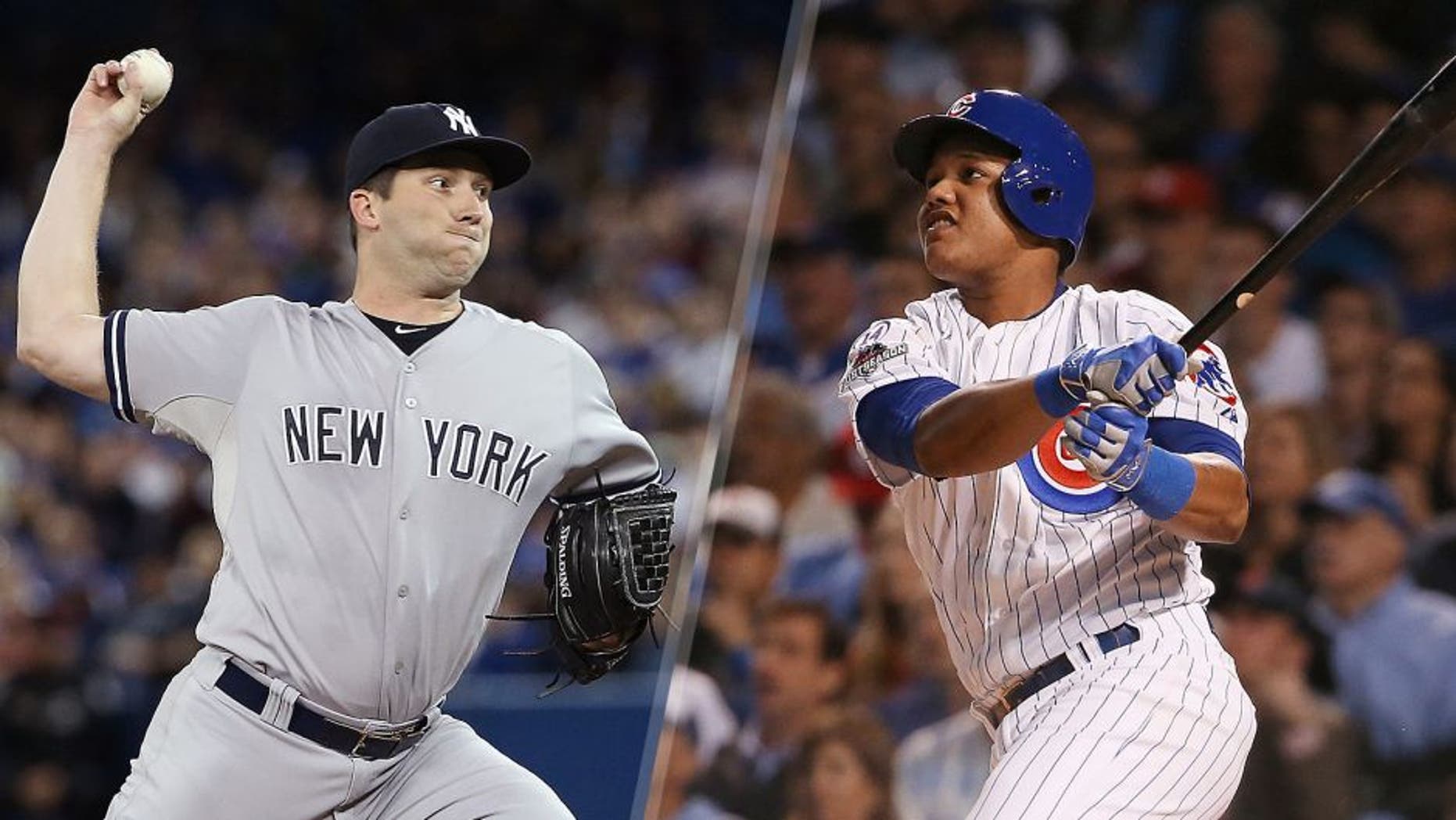 Adam Warren #43 of the New York Yankees delivers a pitch in the third inning during MLB game action against the Toronto Blue Jays on September 21, 2015 at Rogers Centre in Toronto, Ontario, Canada. (Photo by Tom Szczerbowski/Getty Images) Starlin Castro #13 of the Chicago Cubs hits a solo home run in the fourth inning against the St. Louis Cardinals during game three of the National League Division Series at Wrigley Field on October 12, 2015 in Chicago, Illinois. (Photo by Jonathan Daniel/Getty Images)