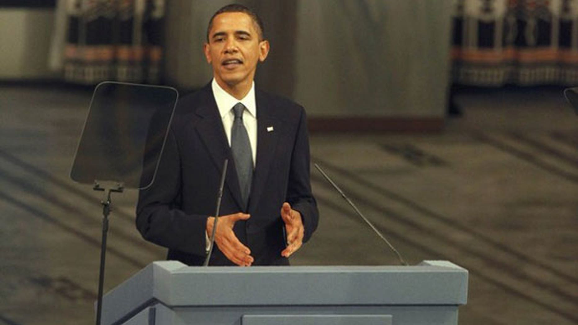 Dec. 10: Nobel Peace Prize laureate President Obama delivers the Nobel Lecture during the Nobel Peace Prize award ceremony in Oslo City Hall (Reuters).