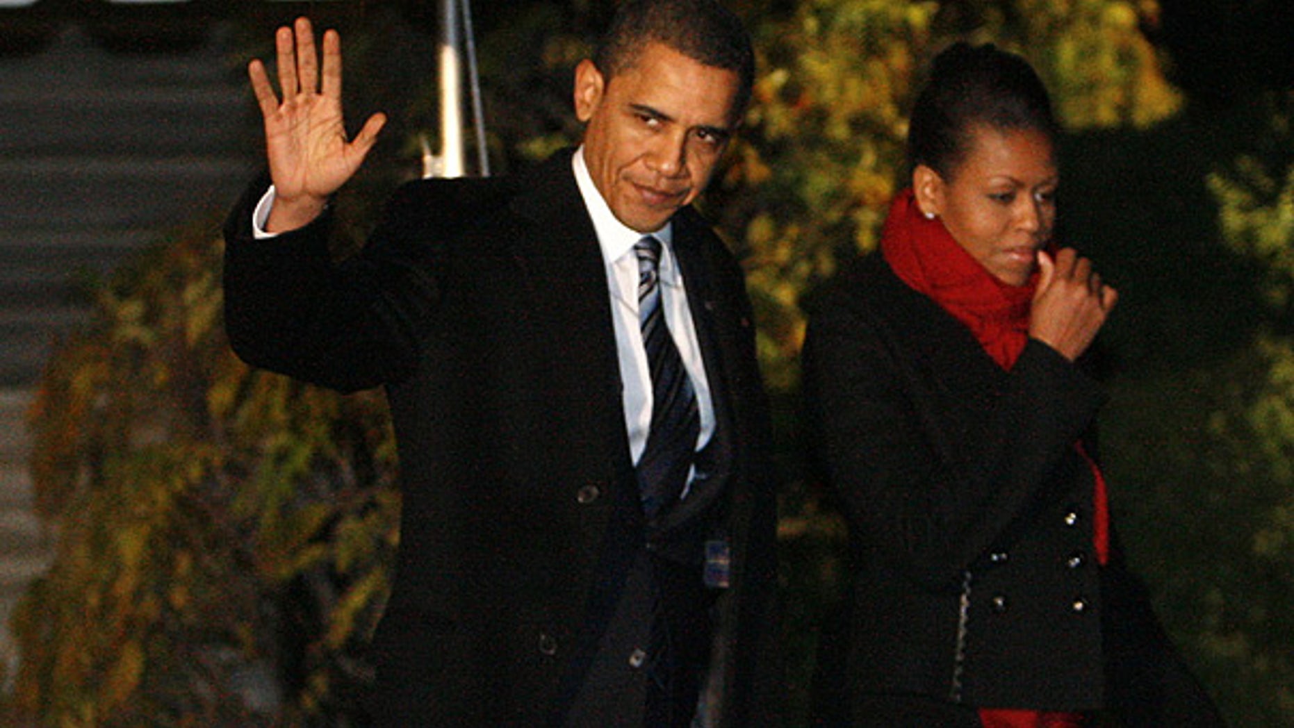 Dec. 9: President Obama and first lady Michelle Obama depart the White House en route to Oslo, Norway. (AP)