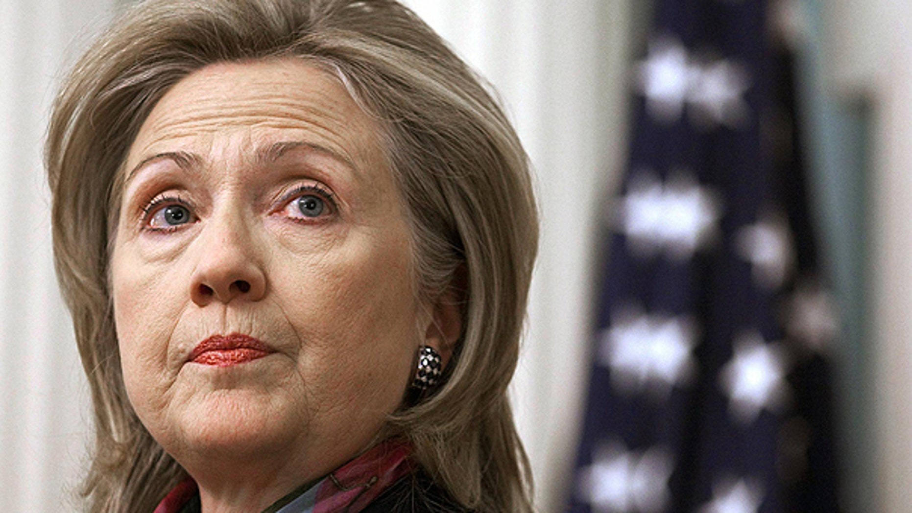In this Nov. 29, 2010 file photo, Secretary of State Hillary Rodham Clinton makes a statement at the State Department in Washington.
