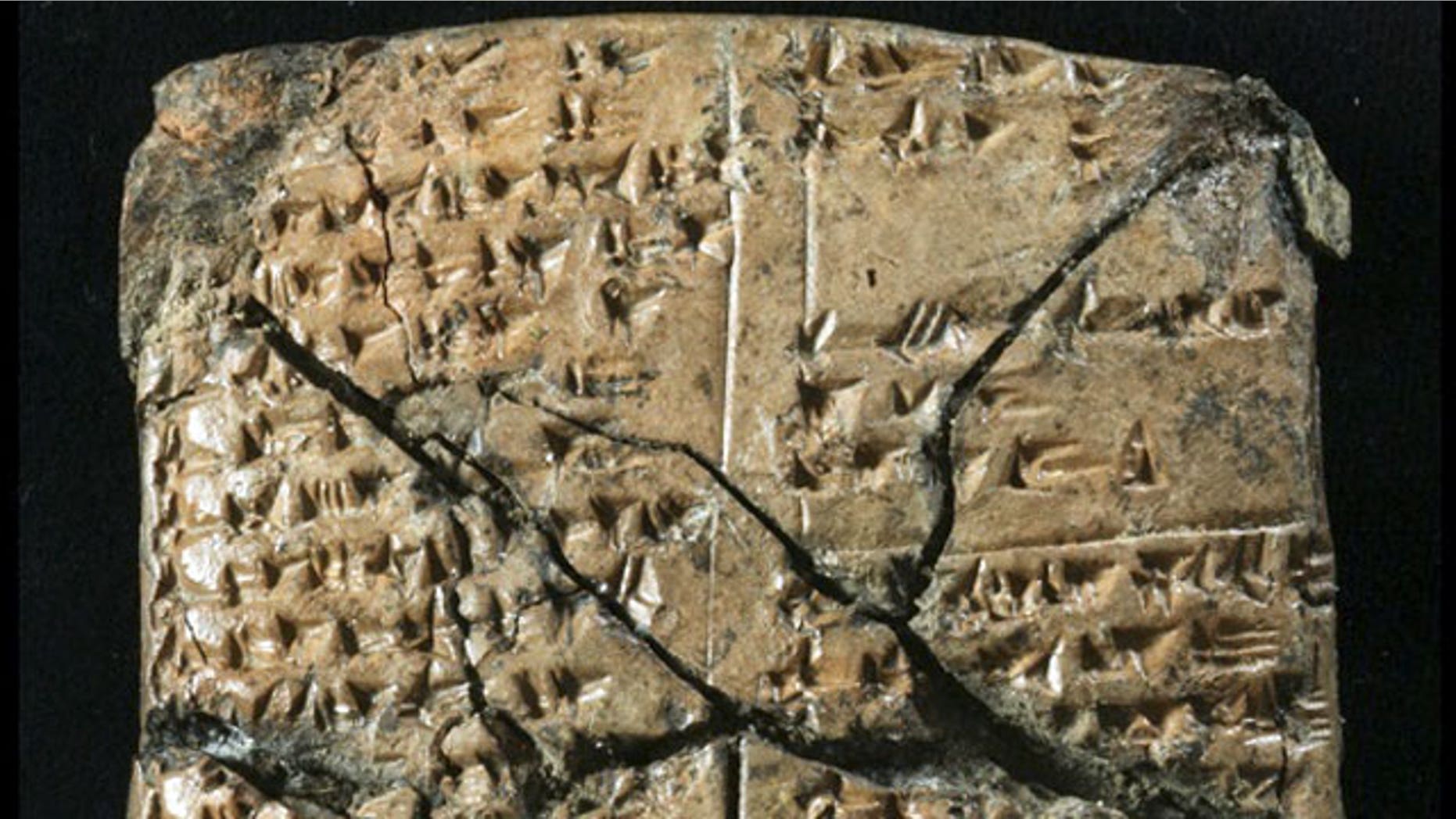 Ancient clay tablets (such as the one pictured) inscribed with cuneiform script, a type of ancient writing once common in the Middle East, have been found in southeastern Turkey, archaeologists announced in October 2009.