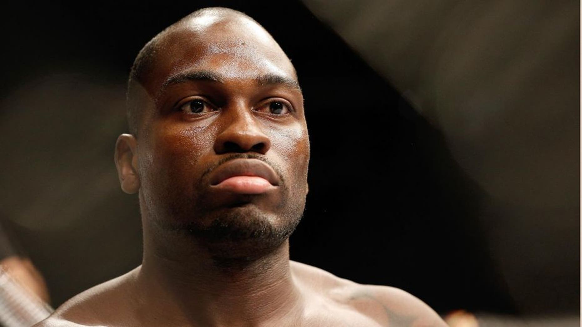 SACRAMENTO, CA - AUGUST 30: Derek Brunson stands in the Octagon before his middleweight bout against Lorenz Larkin during the UFC 177 event at Sleep Train Arena on August 30, 2014 in Sacramento, California. (Photo by Josh Hedges/Zuffa LLC/Zuffa LLC via Getty Images)