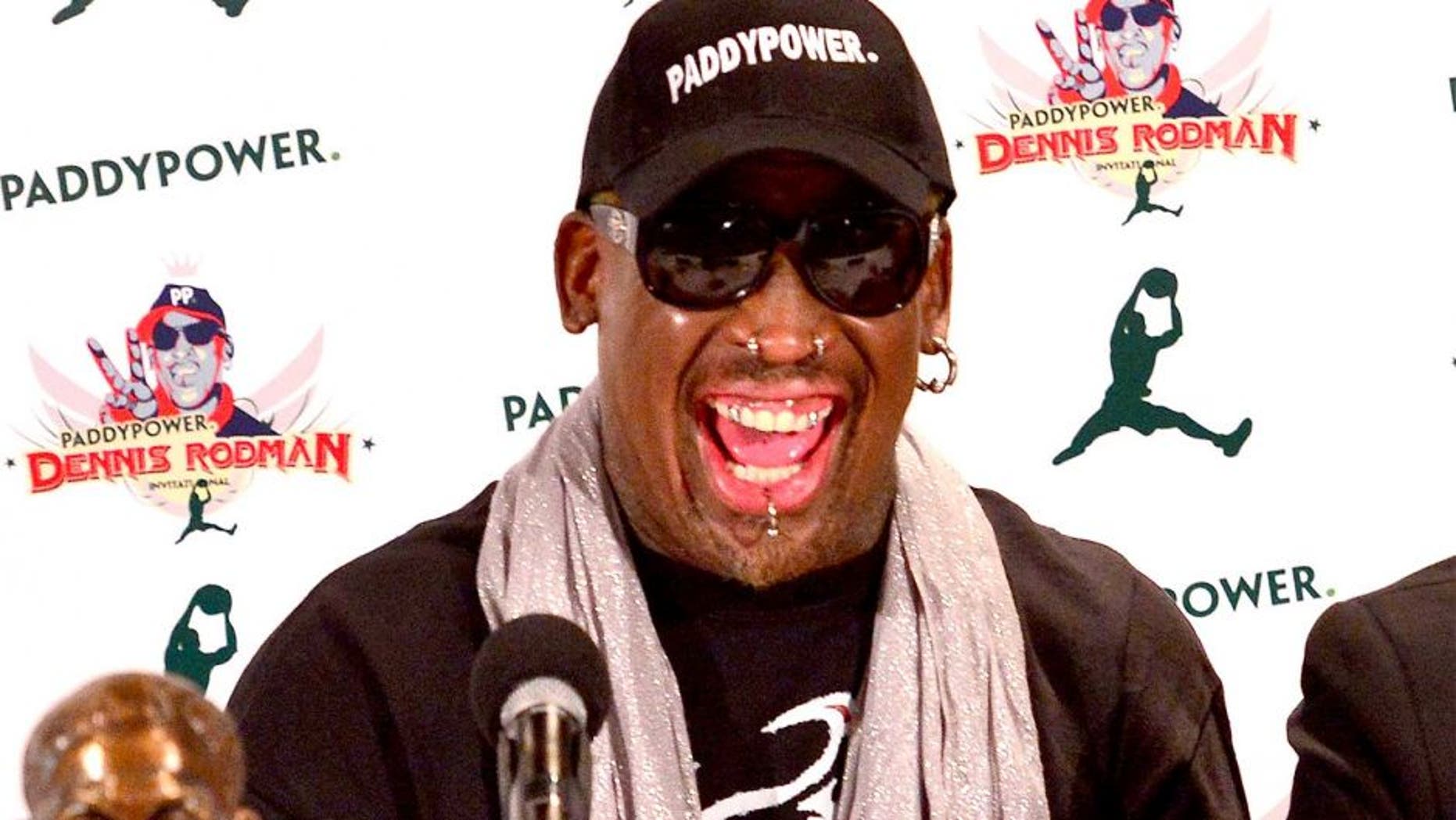 NEW YORK, NY - SEPTEMBER 09: Dennis Rodman attends press conference anouncing the Paddy Power Dennis Rodman Invitational at the Soho Grand Hotel on September 9, 2013 in New York City. (Photo by James Devaney/WireImage)