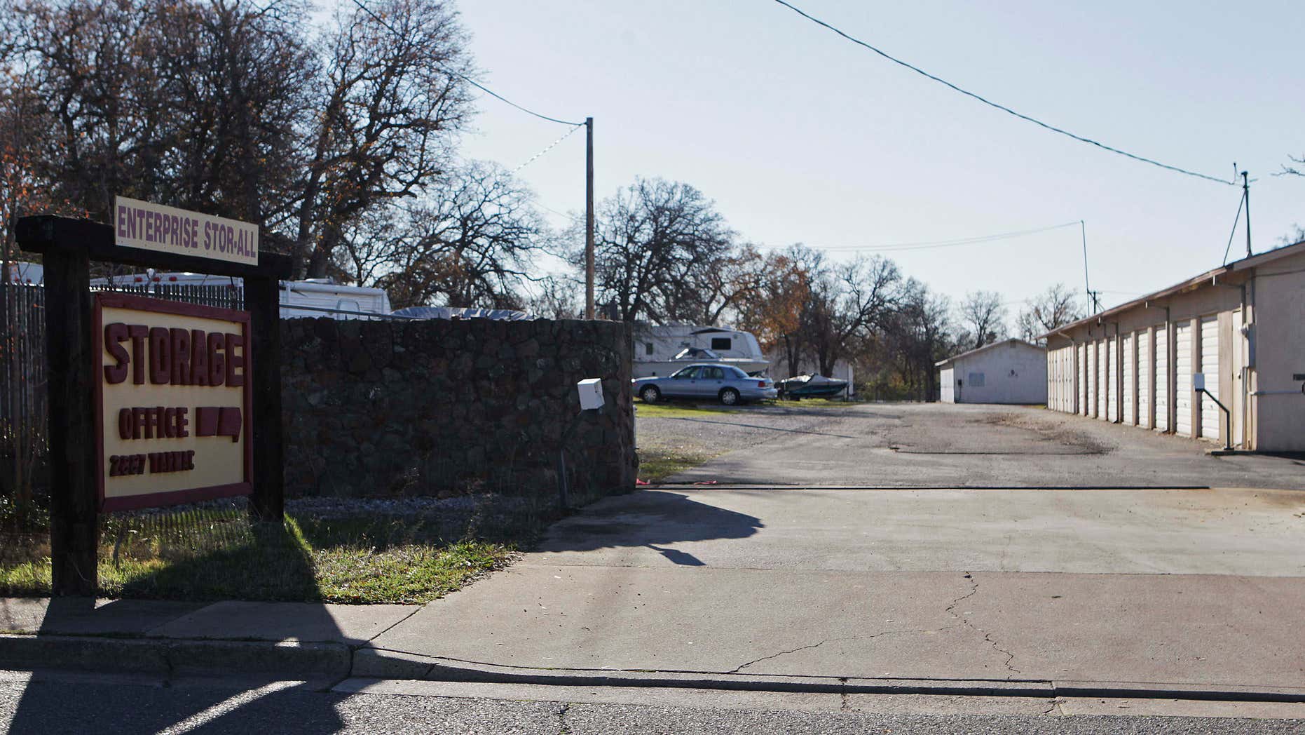Dec. 15, 2015: A commercial storage unit facility is shown where two children were found dead in Redding, Calif.