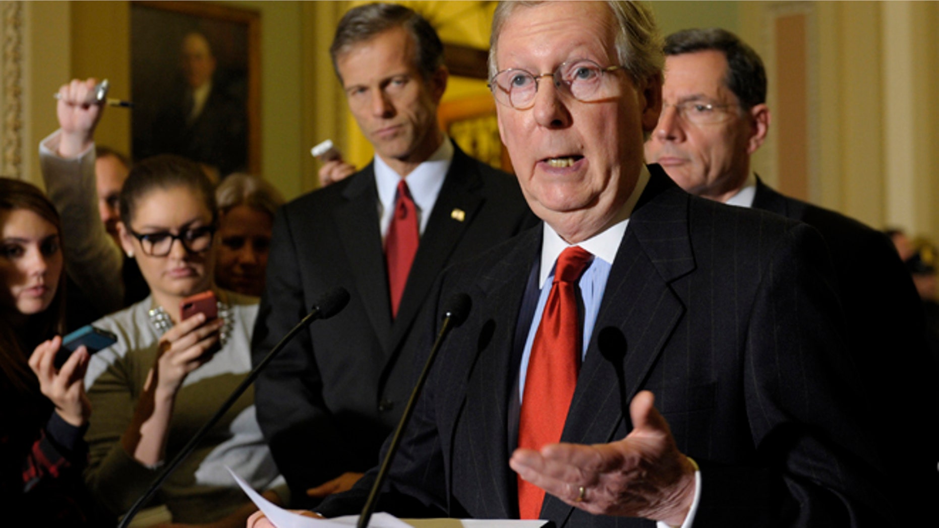 FILE: Dec. 18, 2012: Senate Minority Leader Mitch McConnell, R-Ky., on Capitol Hill, in Washington, D.C.