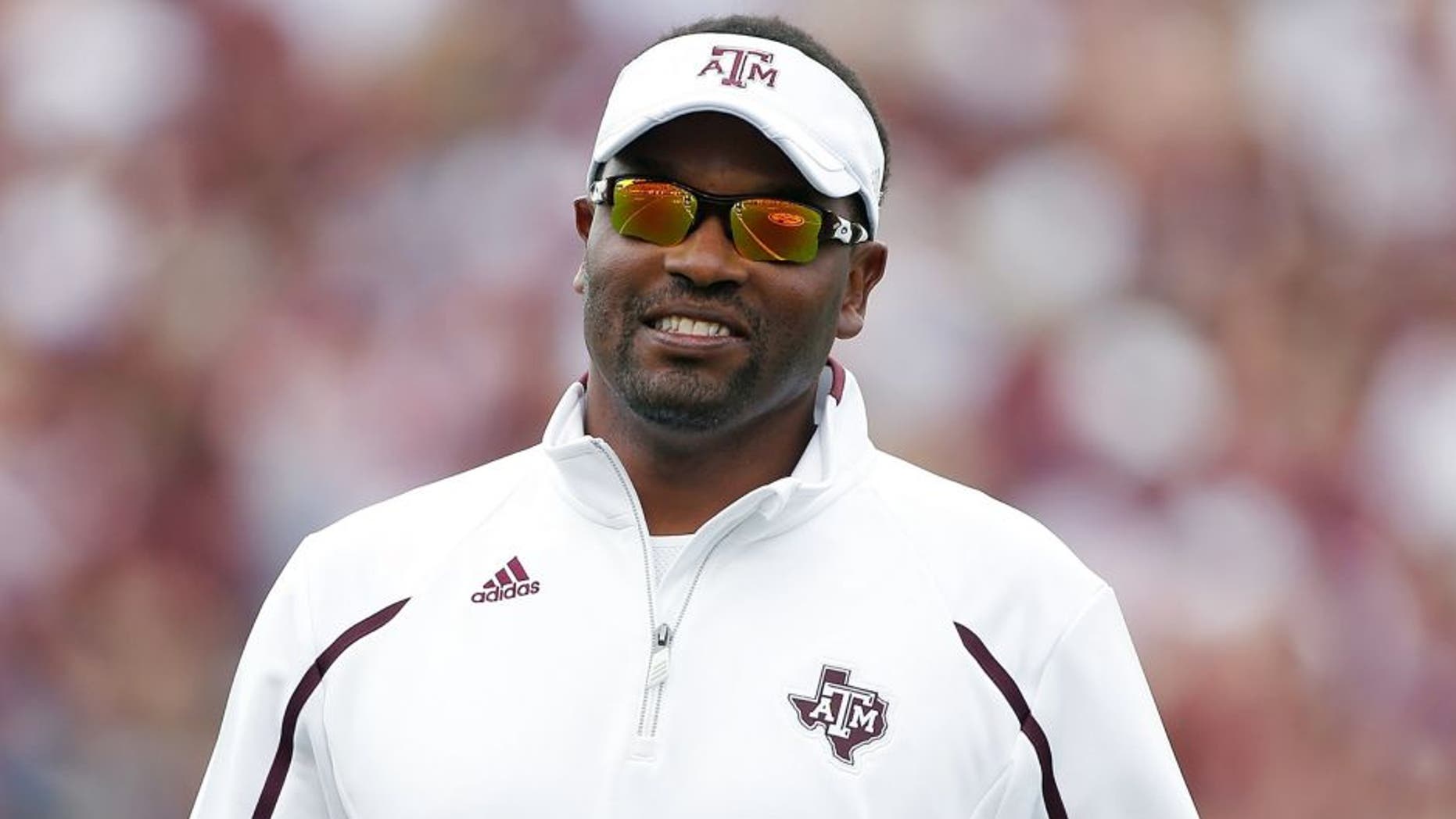 COLLEGE STATION, TX - APRIL 13: Head coach Kevin Sumlin of the Texas A&M Aggies watches the play during the Maroon & White spring football game at Kyle Field on April 13, 2013 in College Station, Texas. (Photo by Scott Halleran/Getty Images)