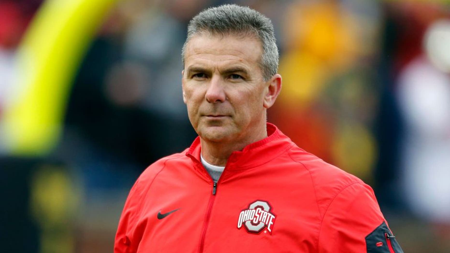 Nov 28, 2015; Ann Arbor, MI, USA; Ohio State Buckeyes head coach Urban Meyer prior to the game against the Michigan Wolverines at Michigan Stadium. Mandatory Credit: Rick Osentoski-USA TODAY Sports