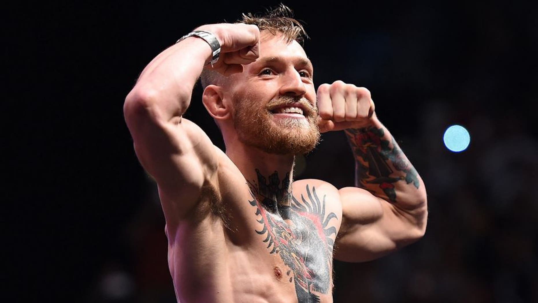 LAS VEGAS, NEVADA - DECEMBER 11: Conor McGregor of Ireland steps on the scale during the UFC 194 Weigh-in event at the MGM Grand Garden Arena on December 11, 2015 in Las Vegas, Nevada. (Photo by Jeff Bottari/Zuffa LLC/Zuffa LLC via Getty Images)