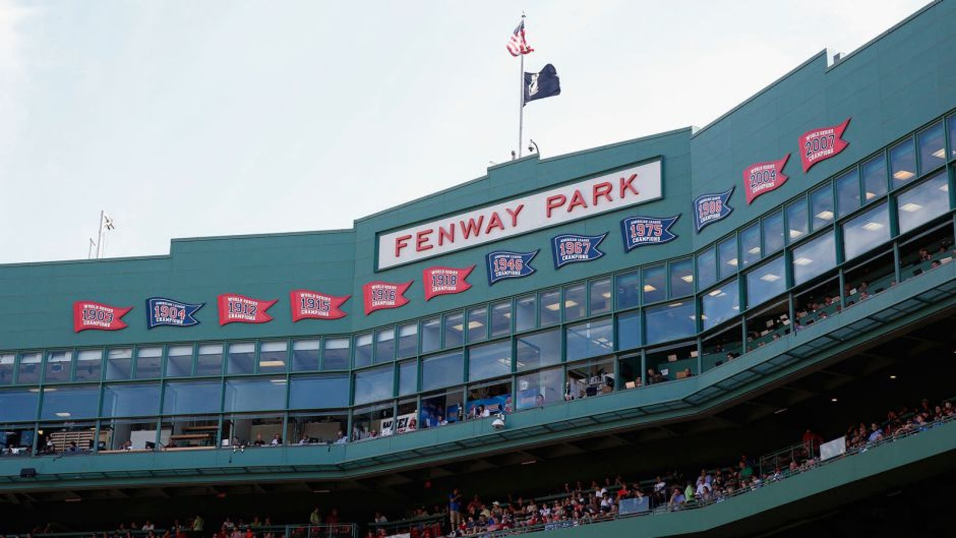 BOSTON, MA - JUNE 29: General view of the press box during the game between the Toronto Blue Jays and Boston Red Sox at Fenway Park on June 29, 2013 in Boston, Massachusetts. The Blue Jays won 6-2. (Photo by Joe Robbins/Getty Images)