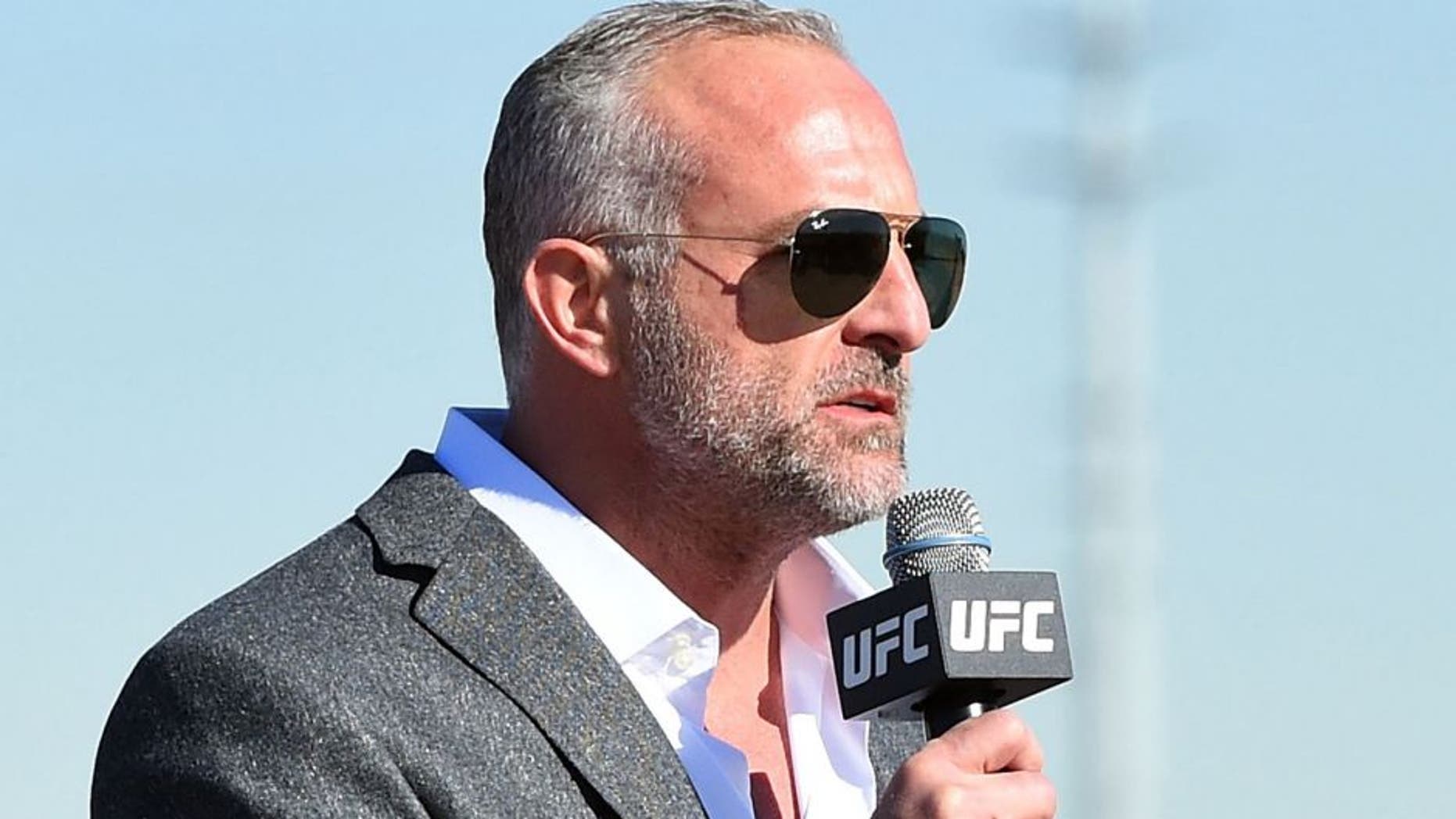 LAS VEGAS, NEVADA - DECEMBER 01: UFC Chairman & CEO Lorenzo Fertitta conducts opening remarks for the media and employees during the UFC Campus Groundbreaking Ceremony on December 1, 2015 in Las Vegas, Nevada. (Photo by Jeff Bottari/Zuffa LLC/Zuffa LLC via Getty Images)