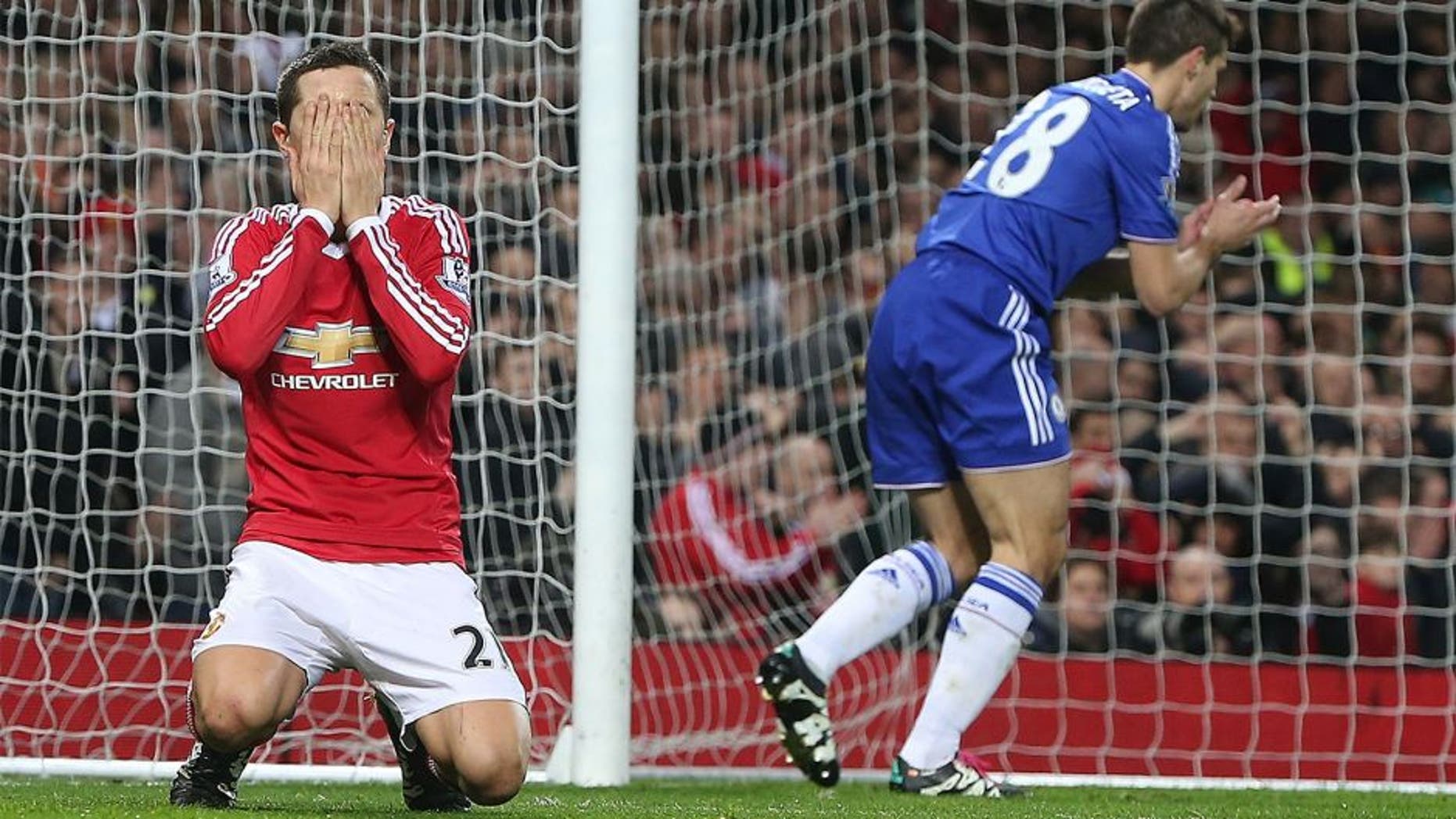 MANCHESTER, ENGLAND - DECEMBER 28: Ander Herrera of Manchester United reacts to a missed chance during the Barclays Premier League match between Manchester United and Chelsea at Old Trafford on December 28, 2015 in Manchester, England. (Photo by Matthew Peters/Man Utd via Getty Images)