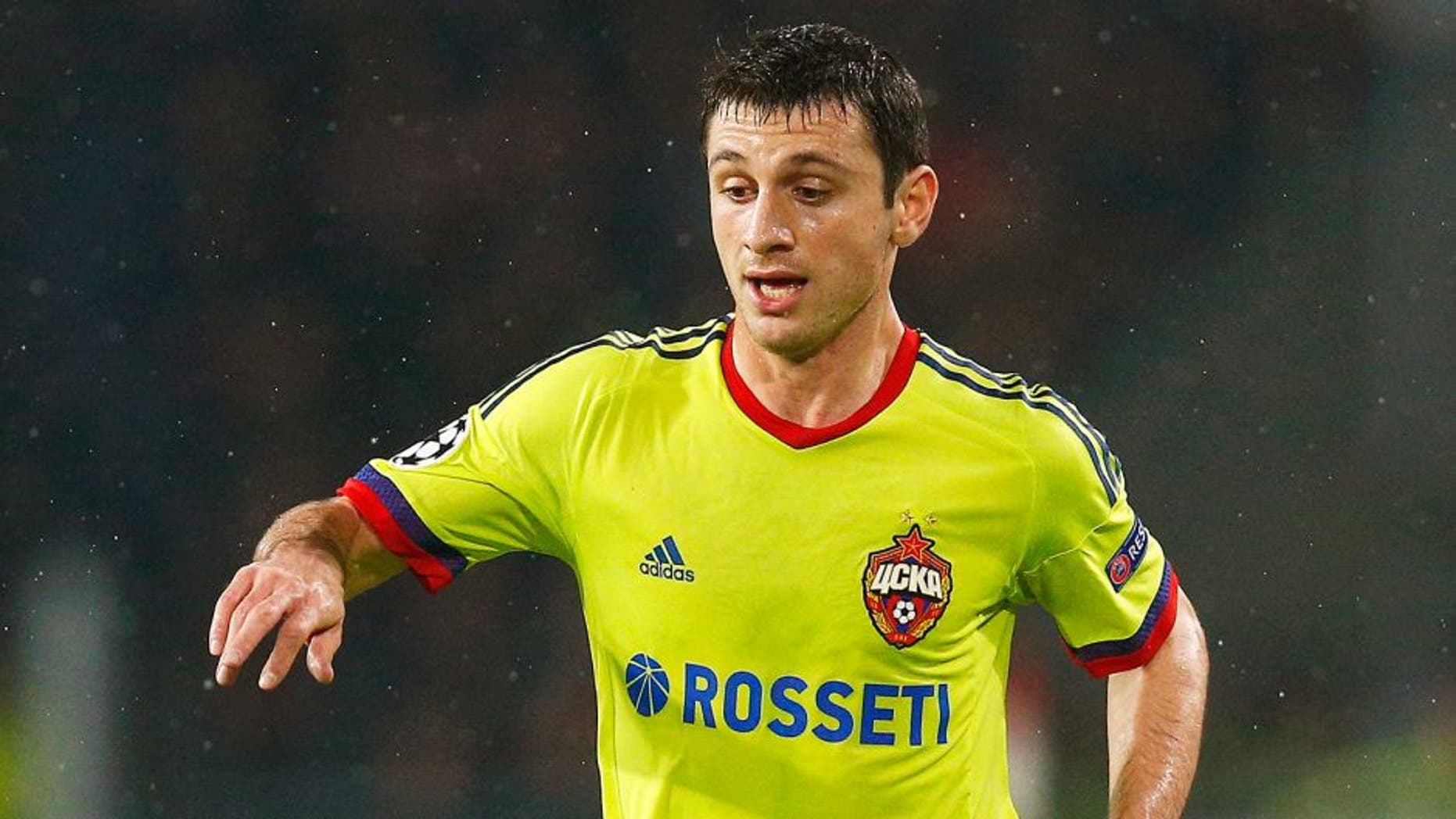 EINDHOVEN, NETHERLANDS - DECEMBER 08: Alan Dzagoev of CSKA in action during the group B UEFA Champions League match between PSV Eindhoven and CSKA Moscow held at Philips Stadium, on December 8, 2015 in Eindhoven, Netherlands. (Photo by Dean Mouhtaropoulos/Getty Images)