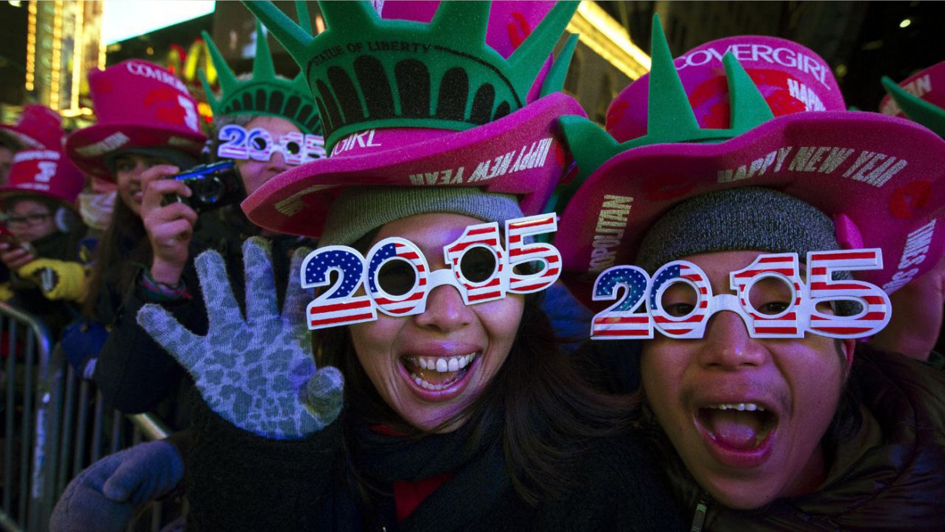 FILE -- December 31, 2014: Revelers in Times Square on New Year's Eve. (AP)