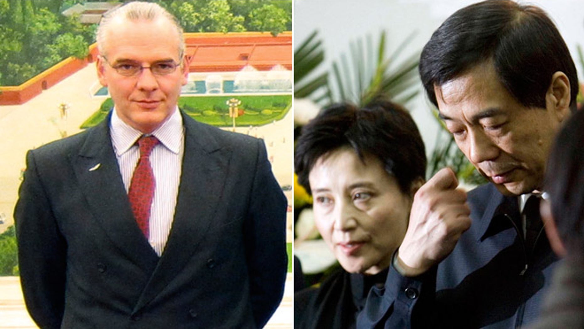 British businessman Neil Heywood, left, is suspected to have been murdered by Gu Kailai, middle, the wife of Chinese leader Bo Xilai, right.