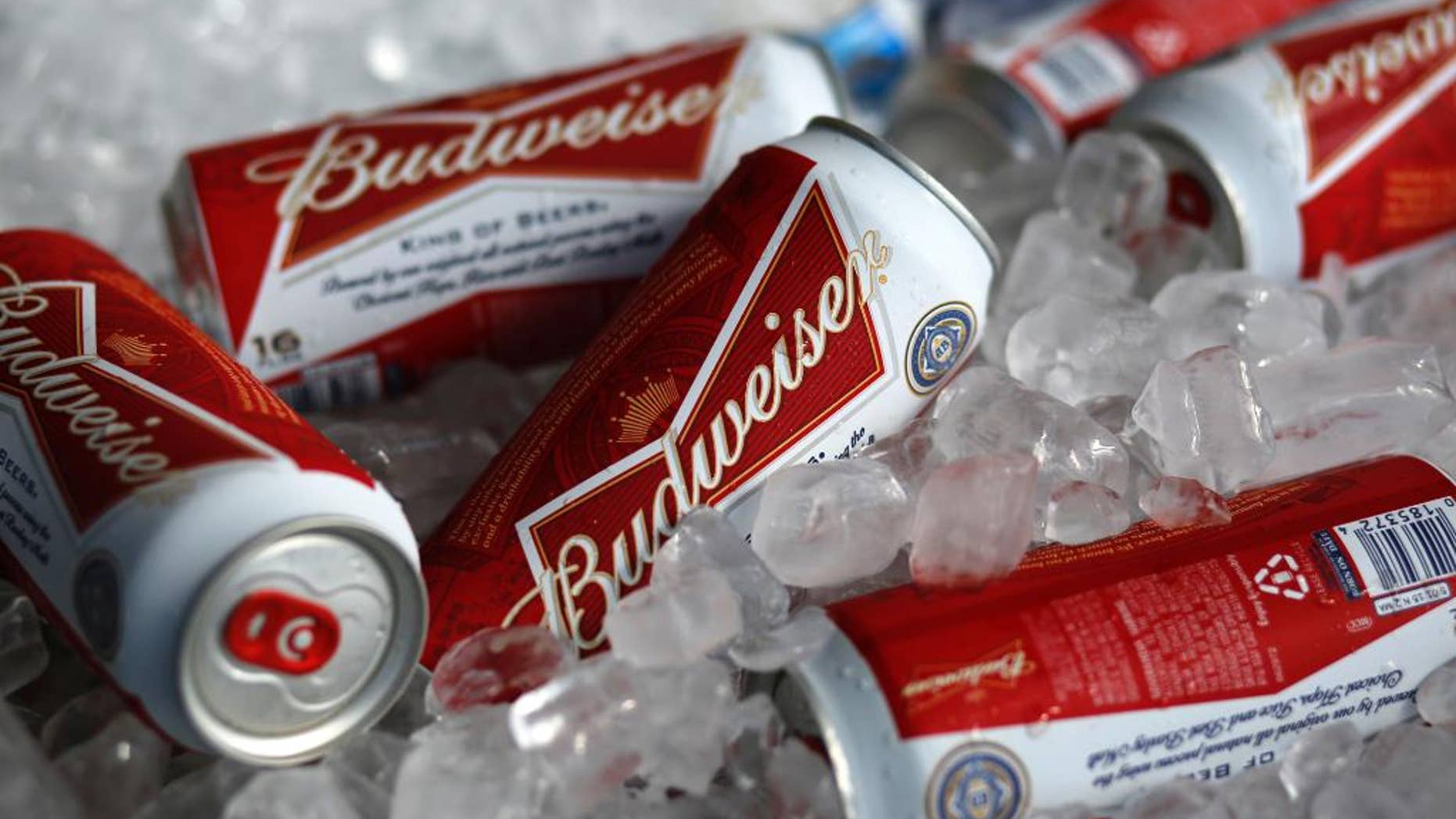 FILE - In this Thursday, March 5, 2015, file photo, Budweiser beer cans are seen at a concession stand at McKechnie Field in Bradenton, Fla. A British court has ruled that two groups of SABMiller shareholders should vote separately on Anheuser-Busch InBev’s 79 billion pound ($104 million) takeover, effectively giving smaller investors the outside chance to derail the deal. he decision Tuesday, AUG. 23, 2016 is seen as a concession to smaller shareholders who complained that their payout plummeted in relation to larger investors after the pound fell following Britain’s vote to leave the European Union. (AP Photo/Gene J. Puskar, File)