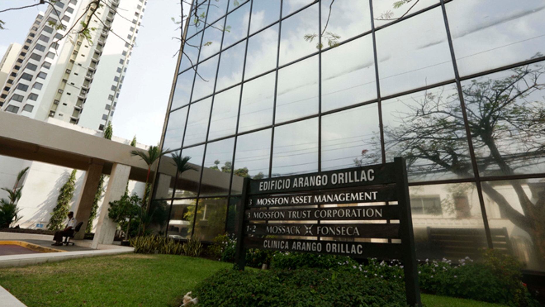 A marquee of the Arango Orillac Building lists the Mossack Fonseca law firm in Panama City, Sunday, April 3, 2016.