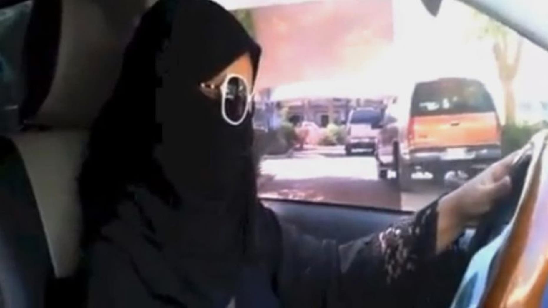 Oct. 26, 2013: In this image made from video provided by the Driving campaign, which has been authenticated based on its contents and other AP reporting, a Saudi woman drives a vehicle in Riyadh, Saudi Arabia.