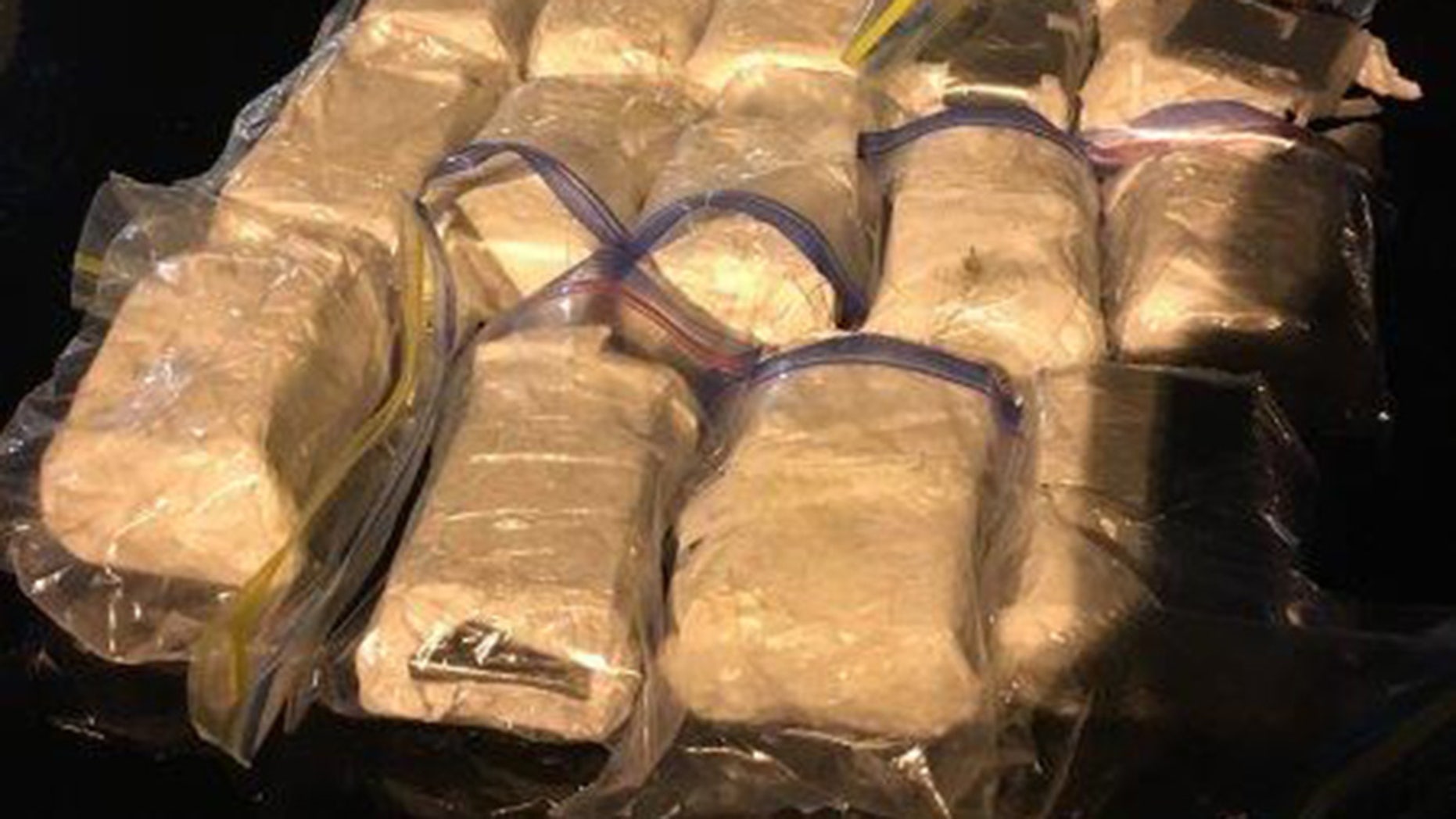 Greenville County Sheriff Will Lewis said 17.5 pounds of heroin were seized on the interstate after a traffic stop for failure to maintain lane. The wholesale value of the drugs is estimated at more than $500,000.